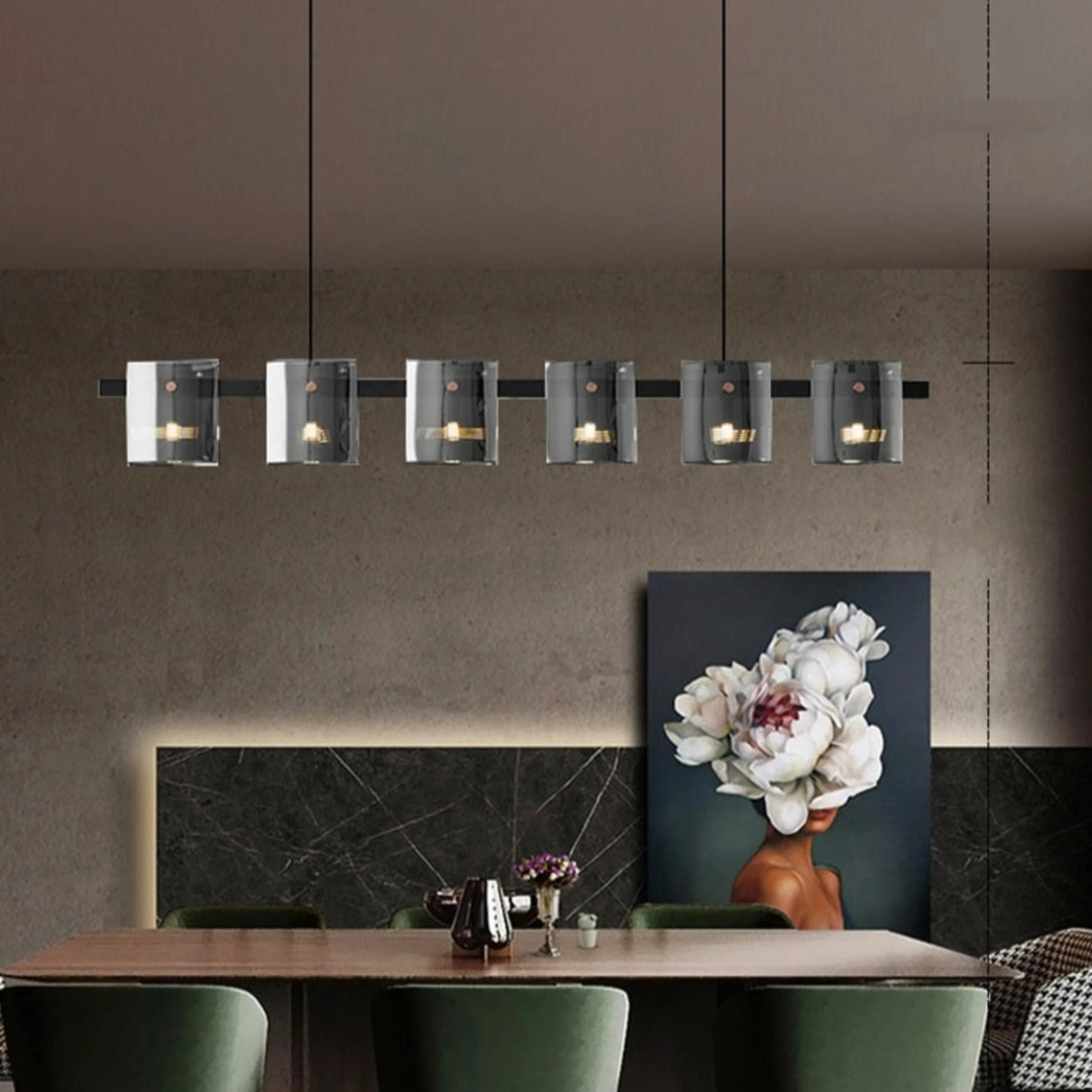 ÉMERAUDE SCINTILLANTE LINEAR CHANDELIER