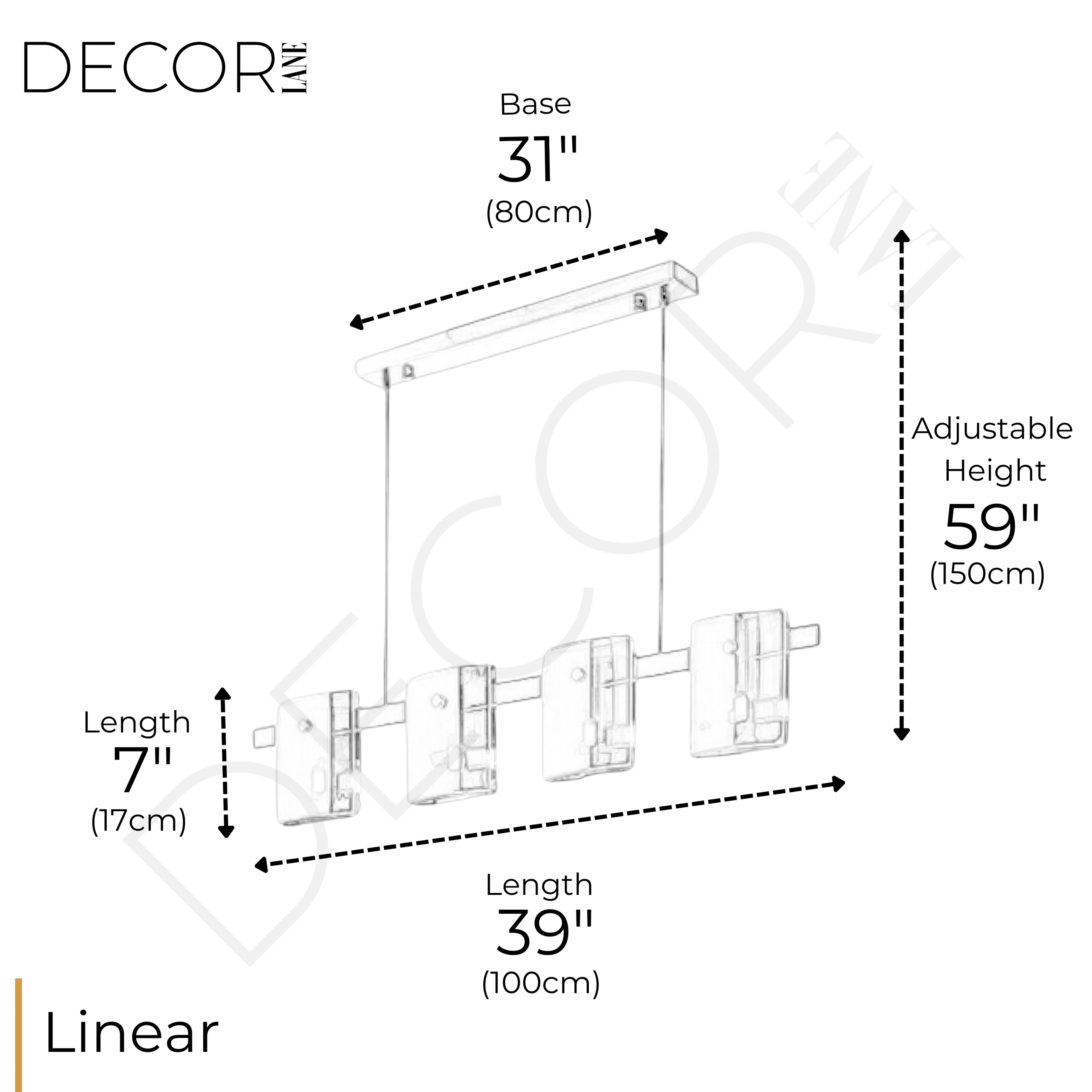 ÉMERAUDE SCINTILLANTE LINEAR CHANDELIER
