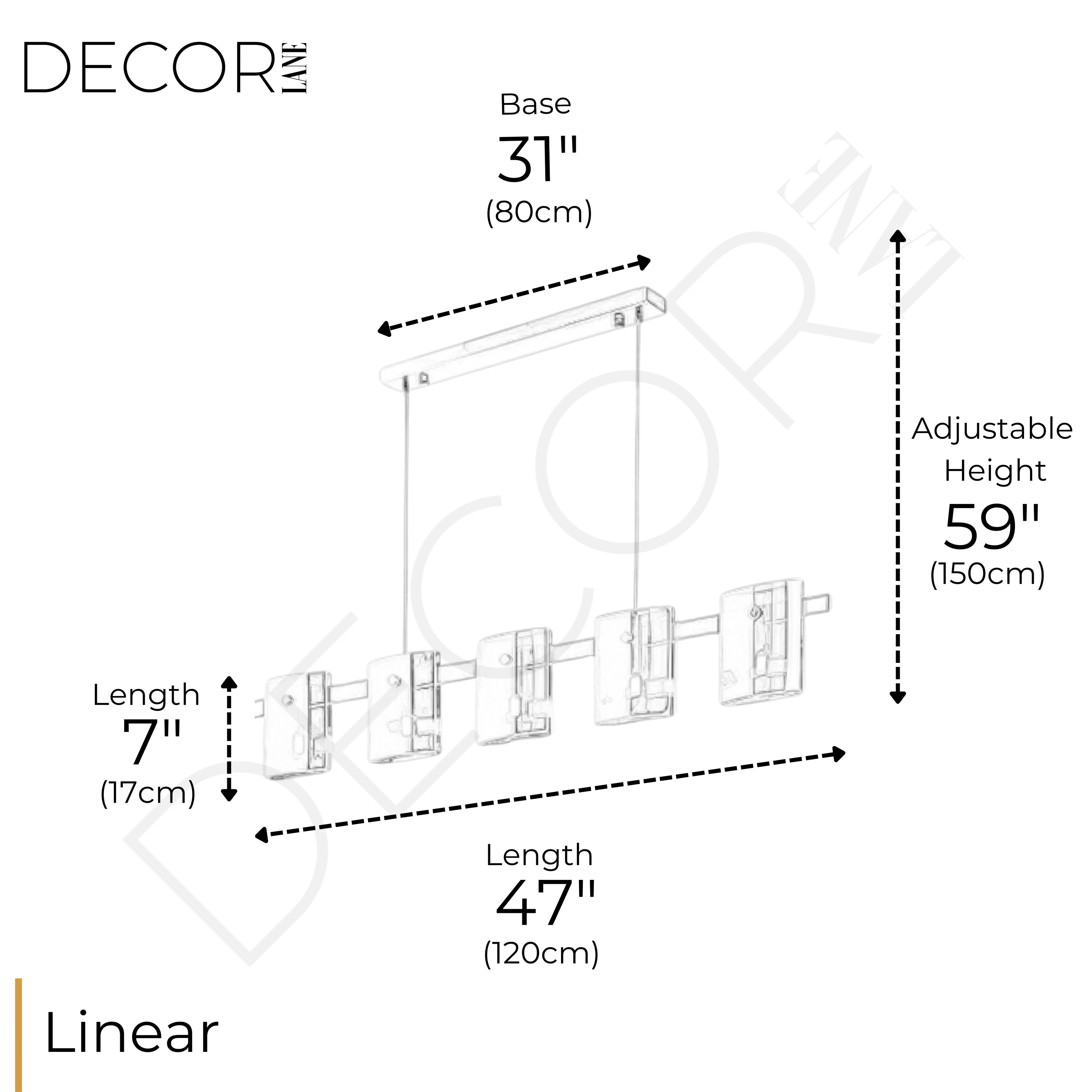 ÉMERAUDE SCINTILLANTE LINEAR CHANDELIER