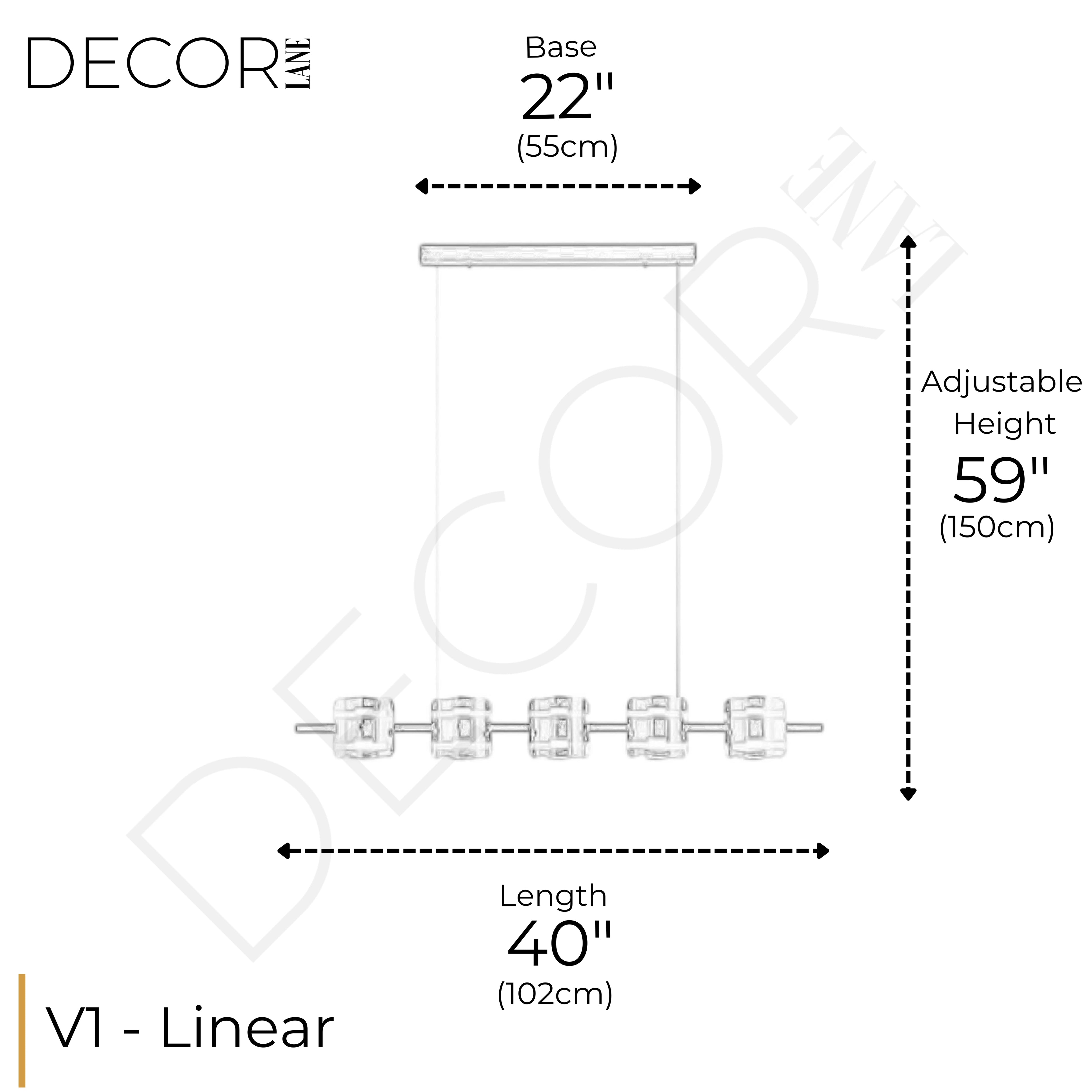BRUME ÉLÉGANTE LINEAR CHANDELIER