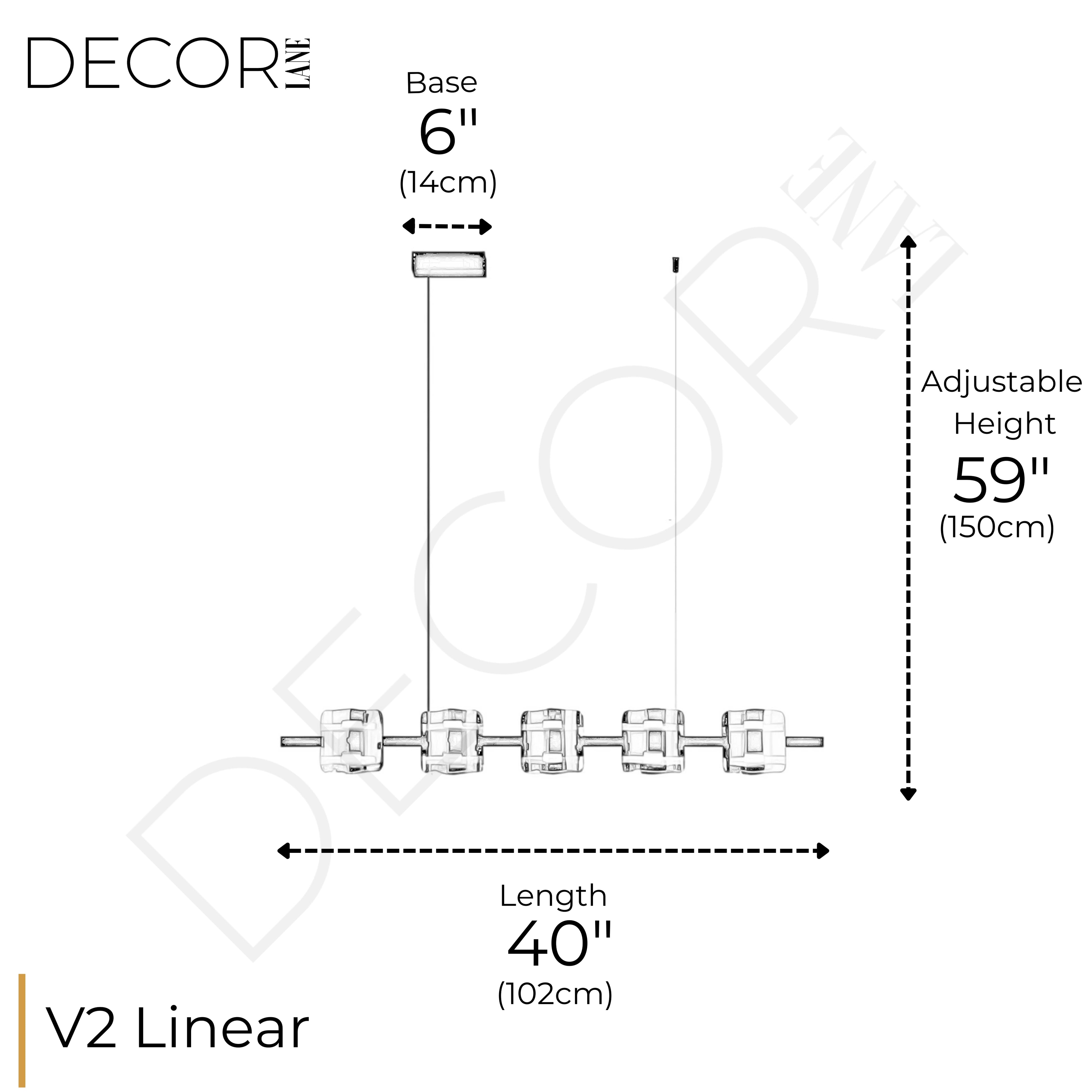 BRUME ÉLÉGANTE LINEAR CHANDELIER