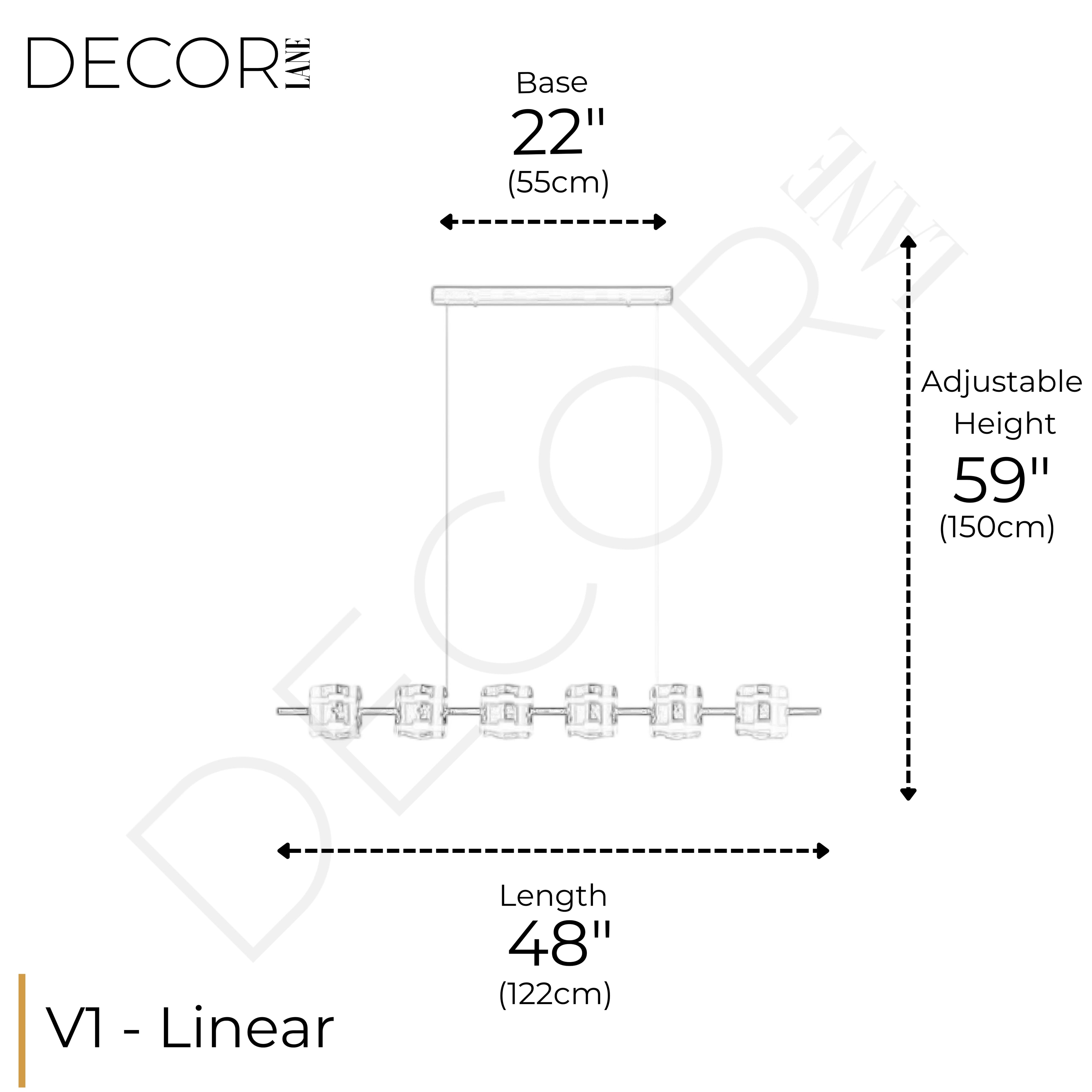 BRUME ÉLÉGANTE LINEAR CHANDELIER