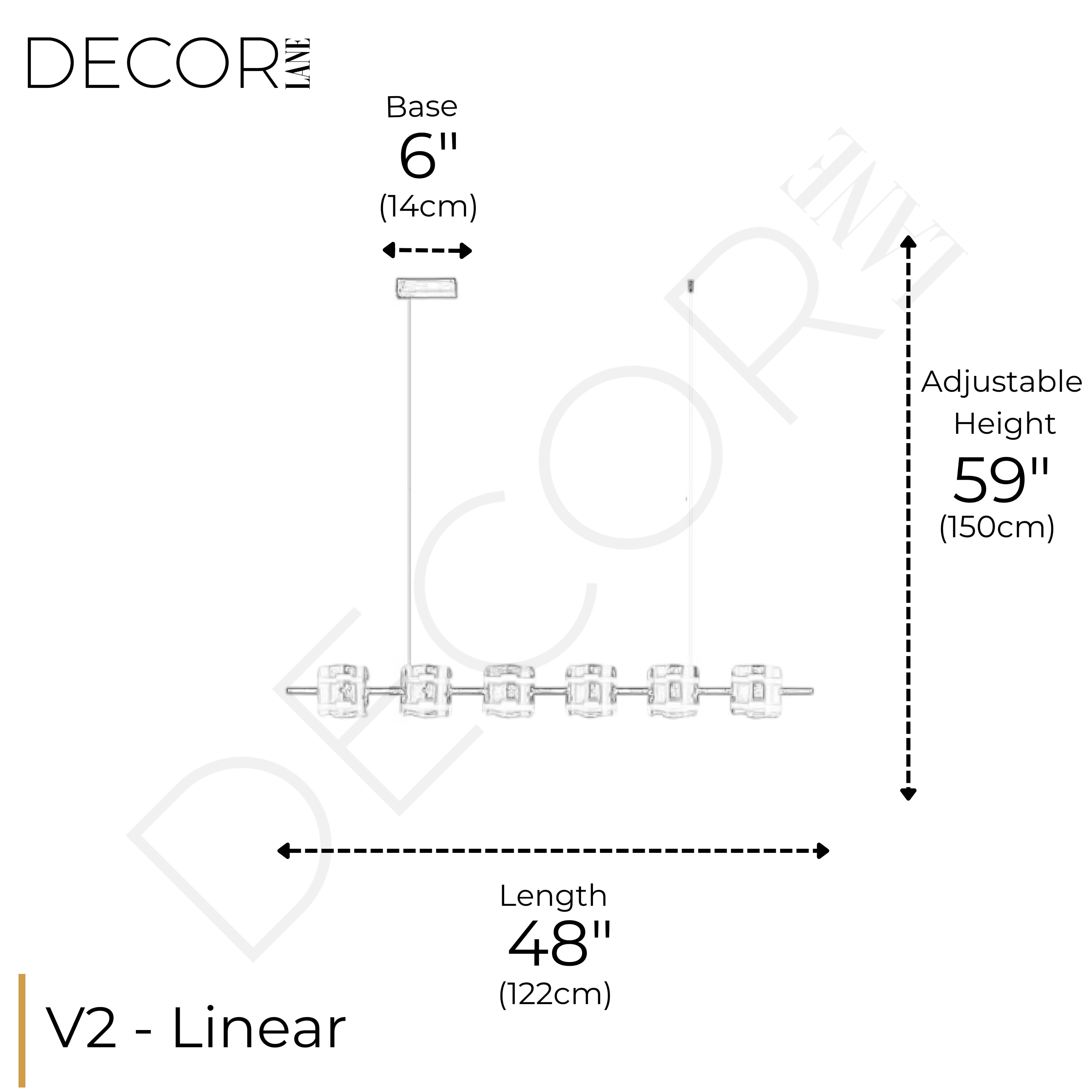 BRUME ÉLÉGANTE LINEAR CHANDELIER