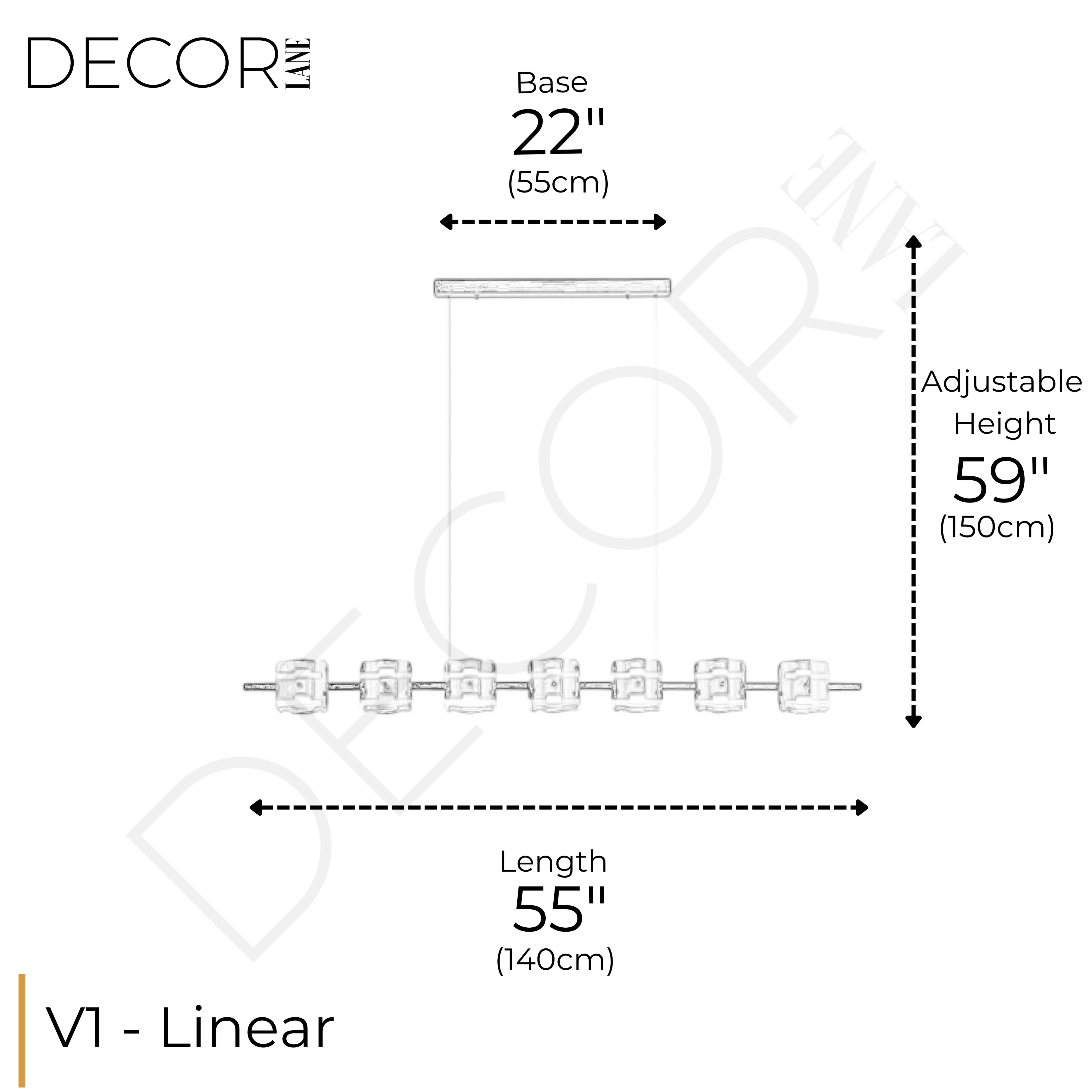 BRUME ÉLÉGANTE LINEAR CHANDELIER