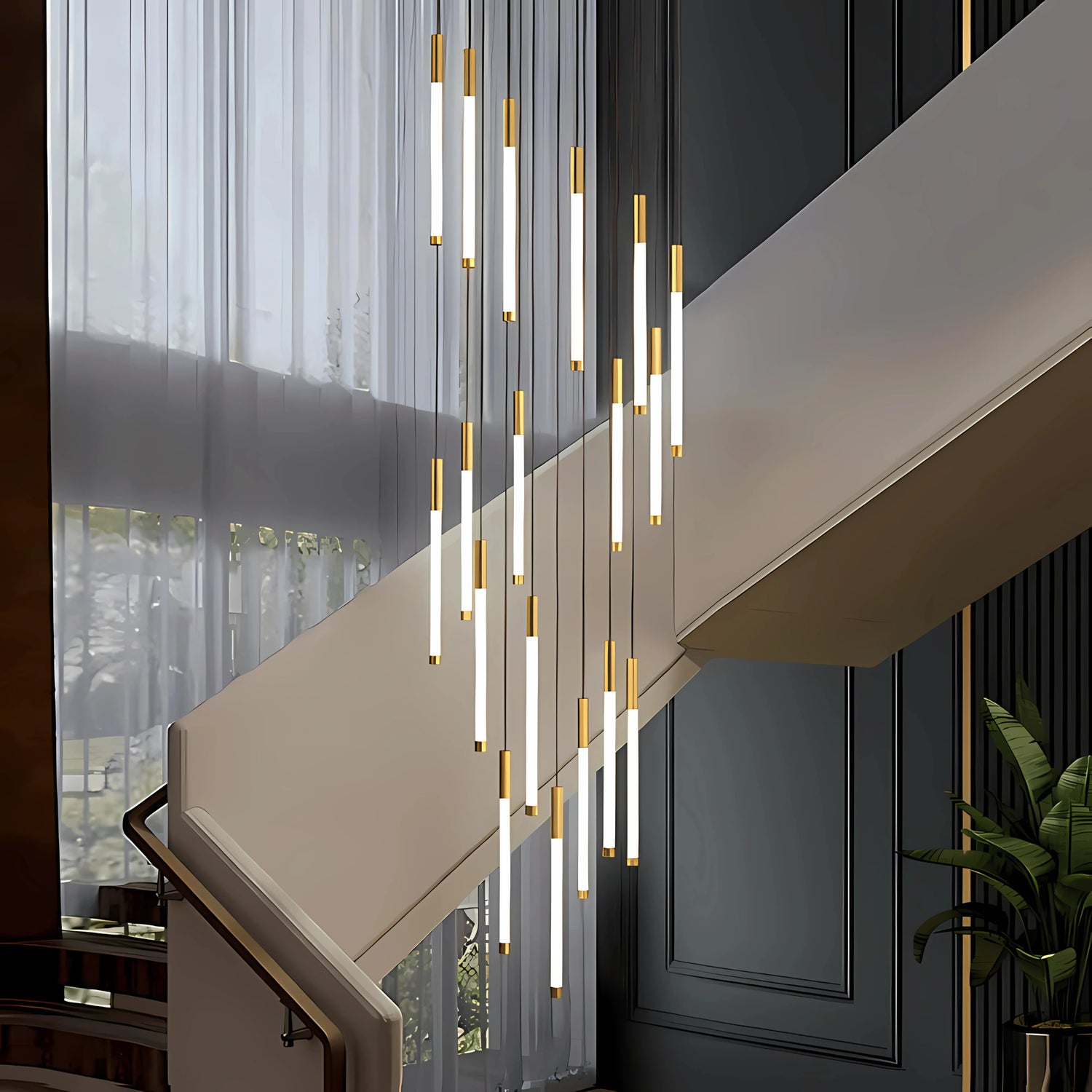 FEU DANSANT STAIRCASE CHANDELIER