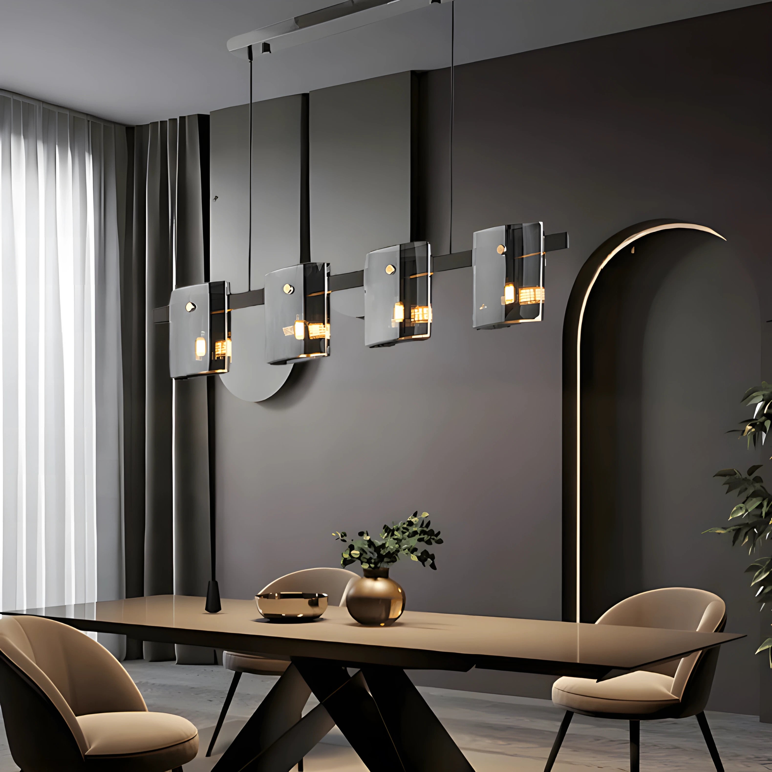 ÉMERAUDE SCINTILLANTE LINEAR CHANDELIER