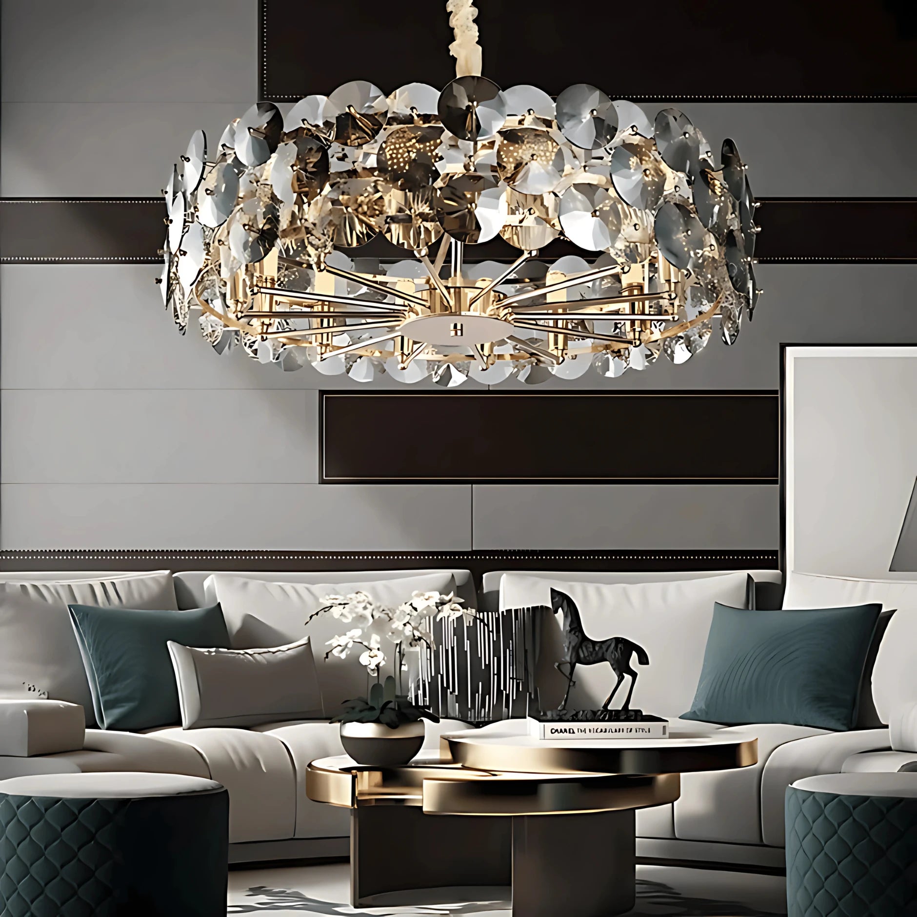 RETRO SMOKE HALO CHANDELIER