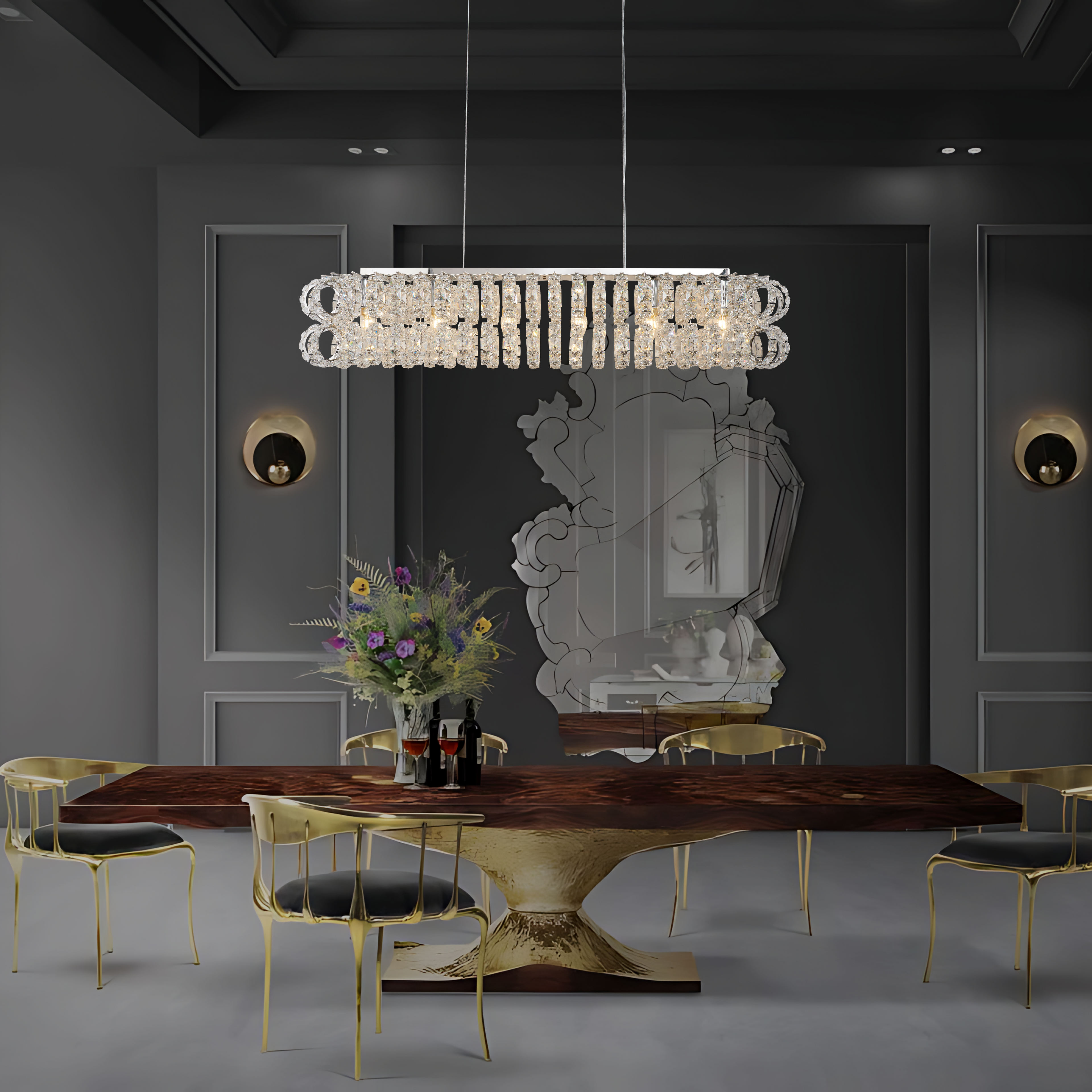 AMULETTE OVAL 2 TIER CHANDELIER