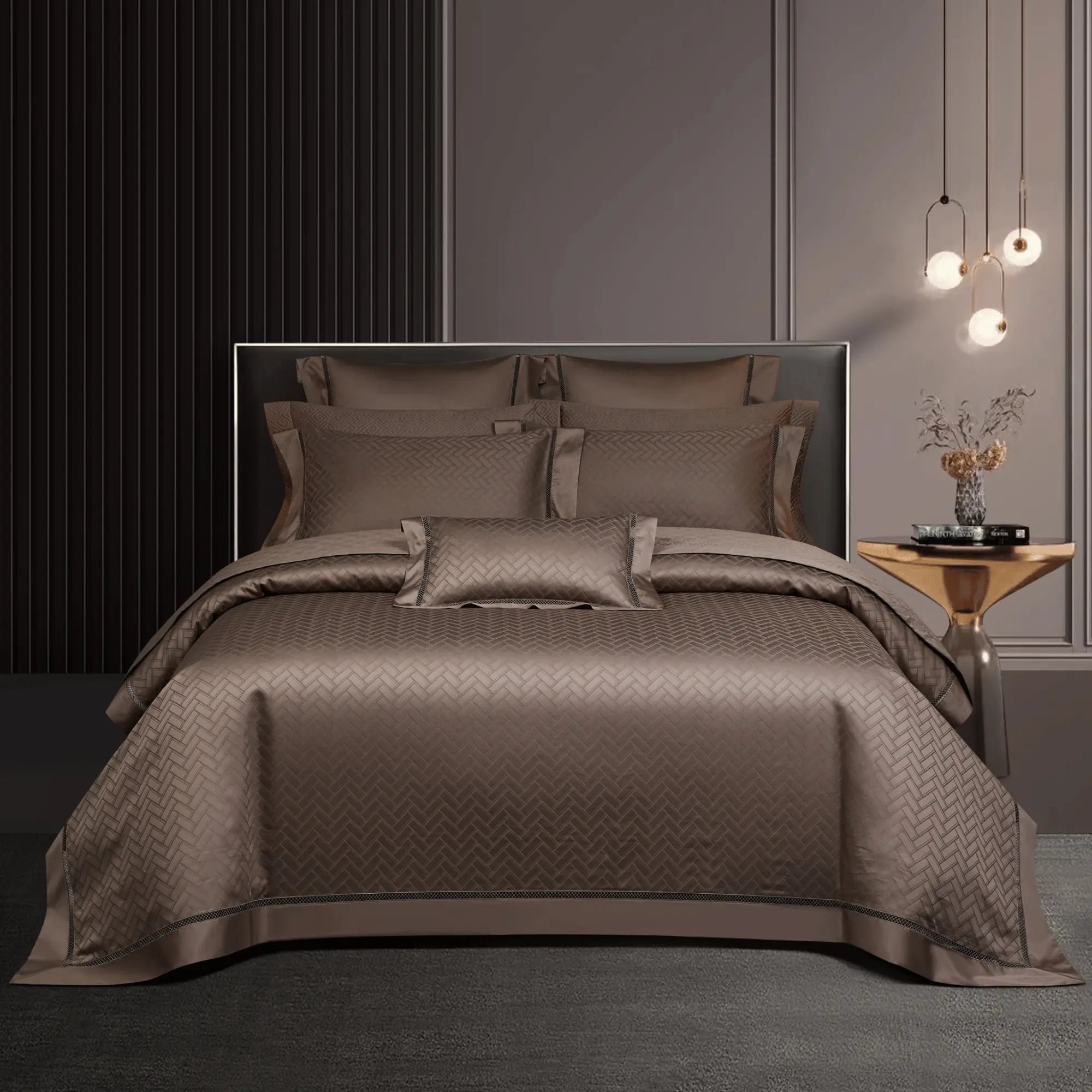 MOCHA ALLURE 1000 THREAD COUNT DUVET COVER & SHAMS