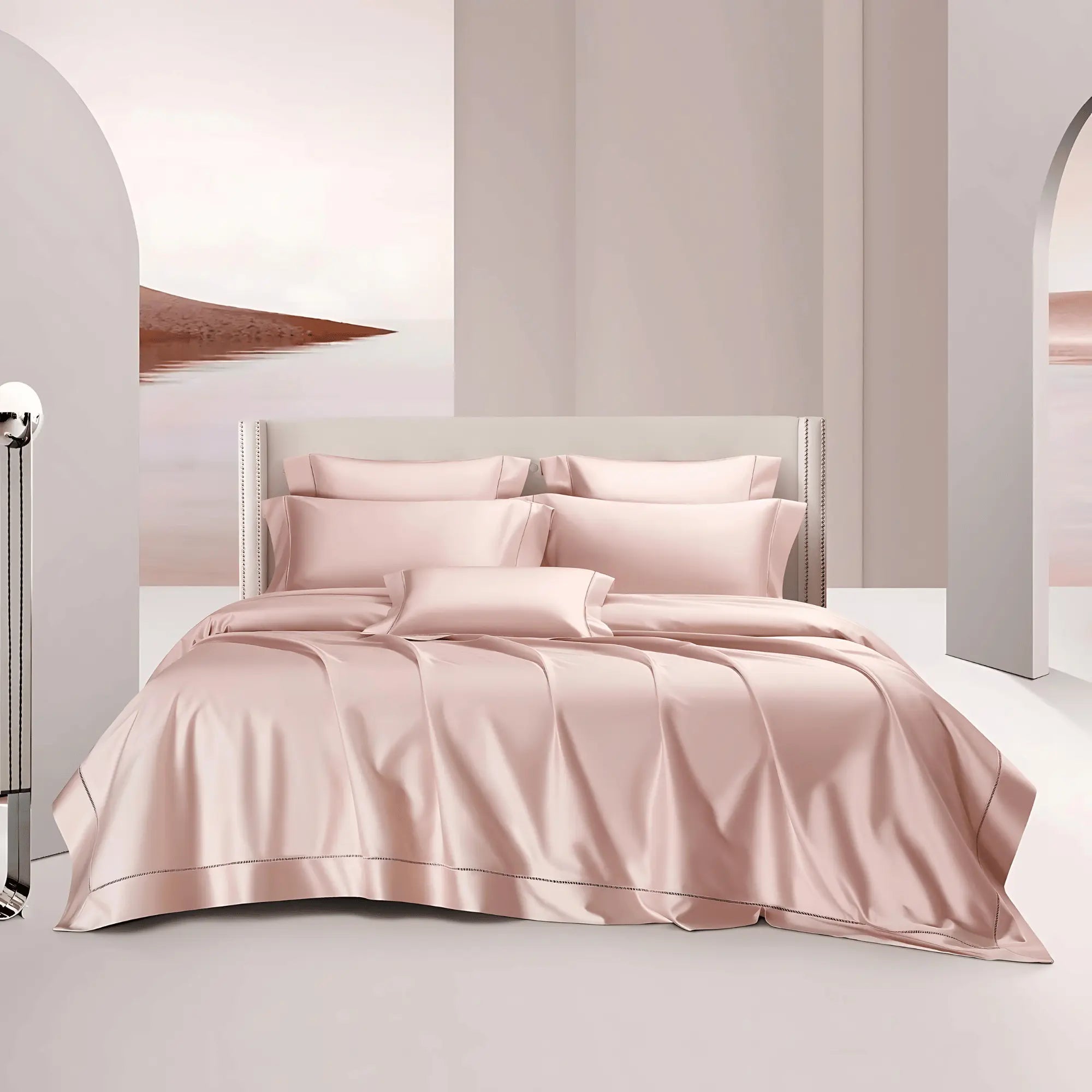 BLUSH ROSE HARMONY 2000 THREAD COUNT DUVET COVER & SHAMS
