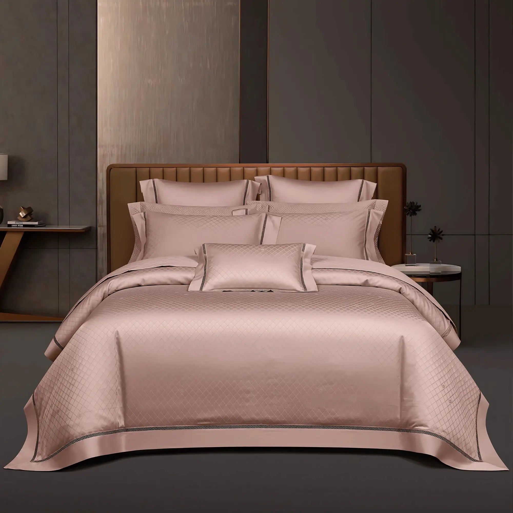 CHALICE ROSE BLUSH 1000 THREAD COUNT DUVET COVER & SHAMS