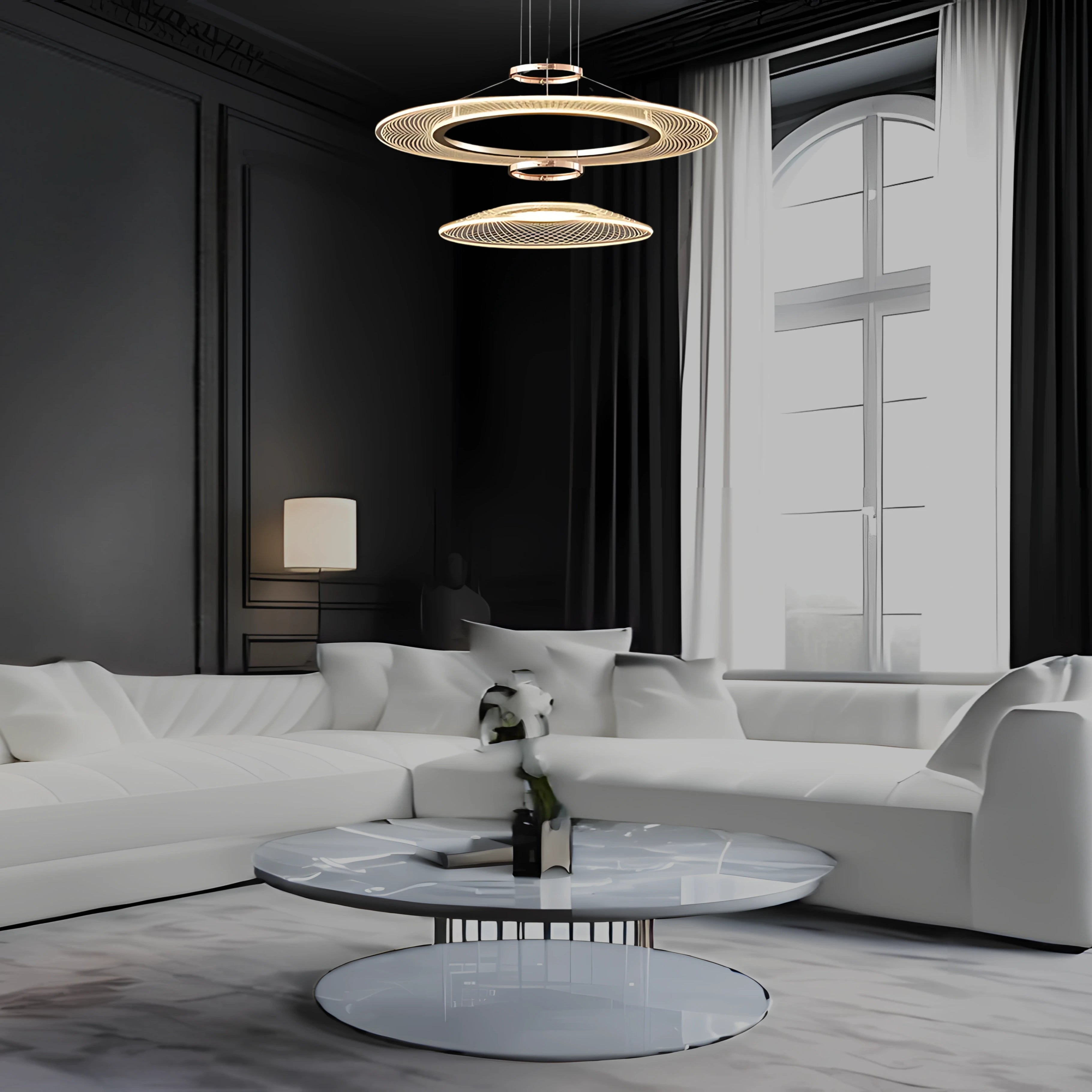 CERCLES CÉLESTES 2 TIER CHANDELIER