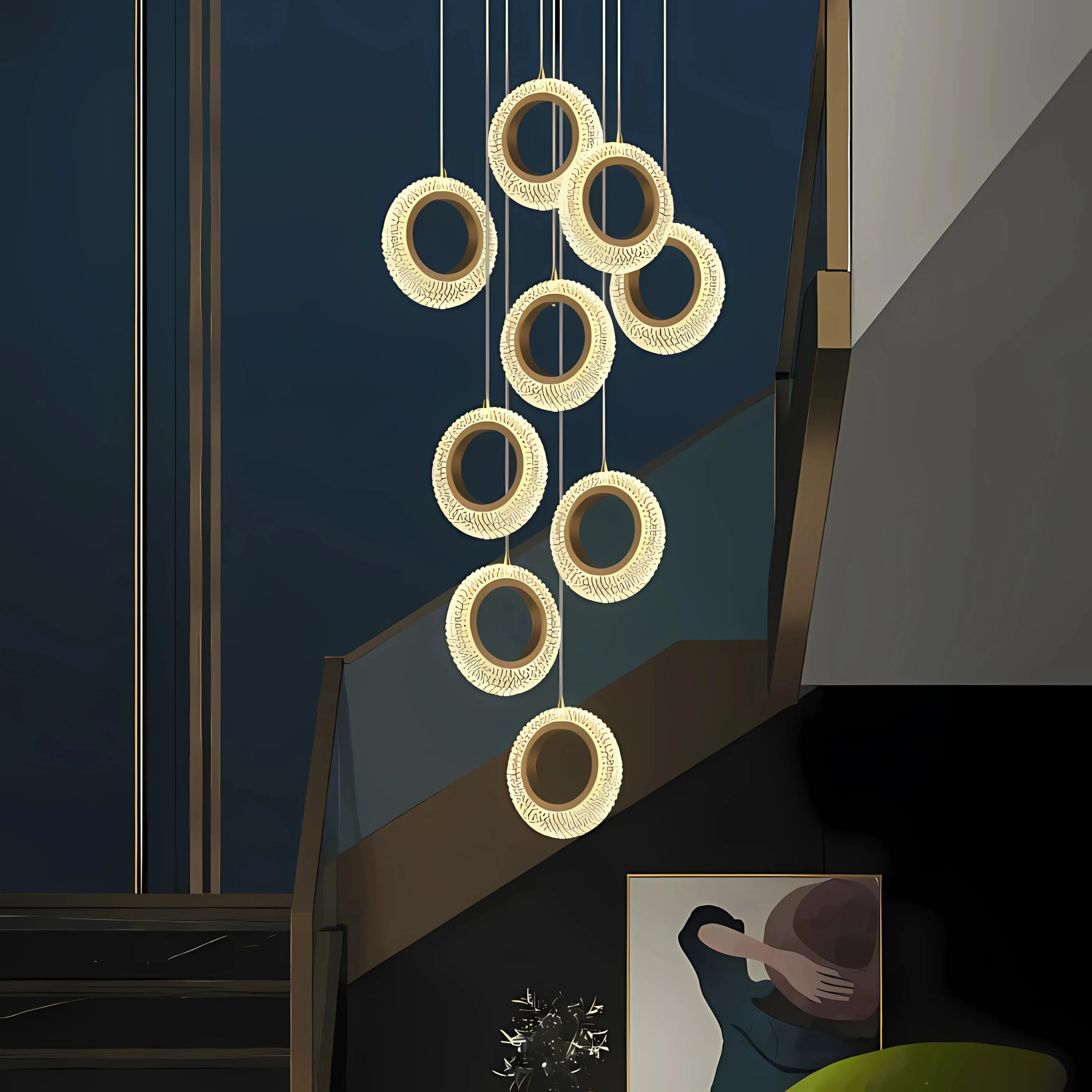 CARESSE ASTRALE STAIRCASE CHANDELIER