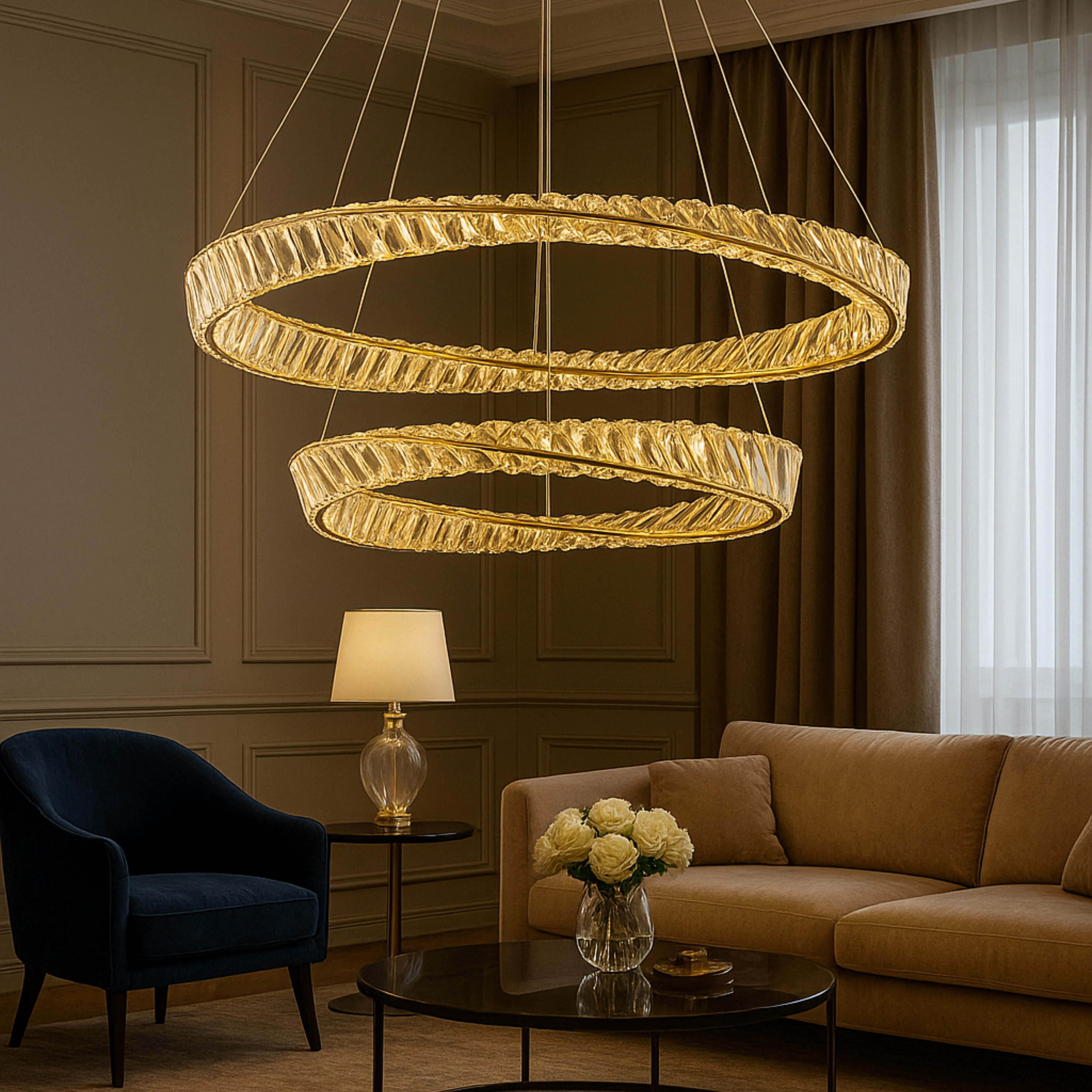 THE MOBIUS STRIP 2 TIER CHANDELIER