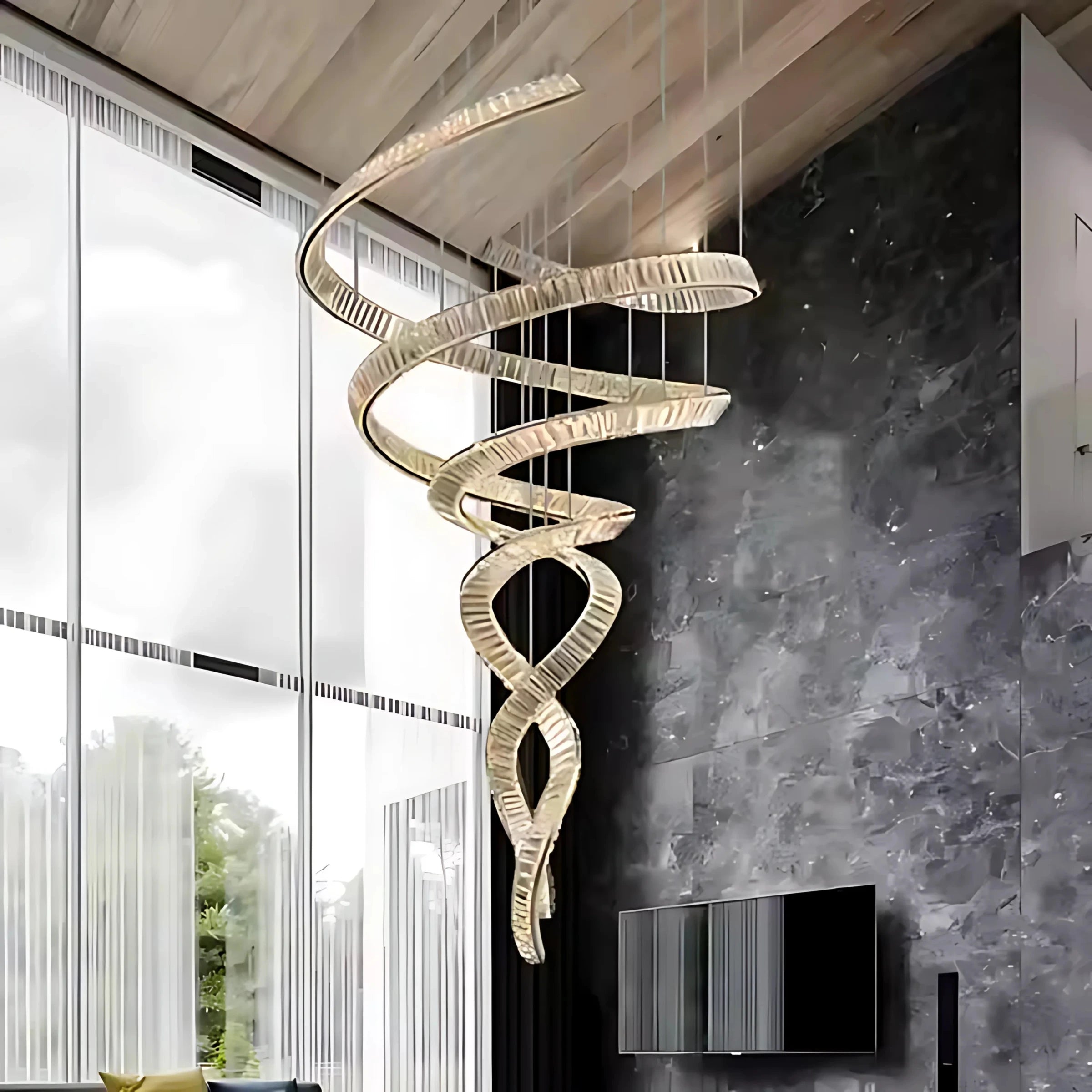 AURORA SWIRL STAIRCASE CHANDELIER