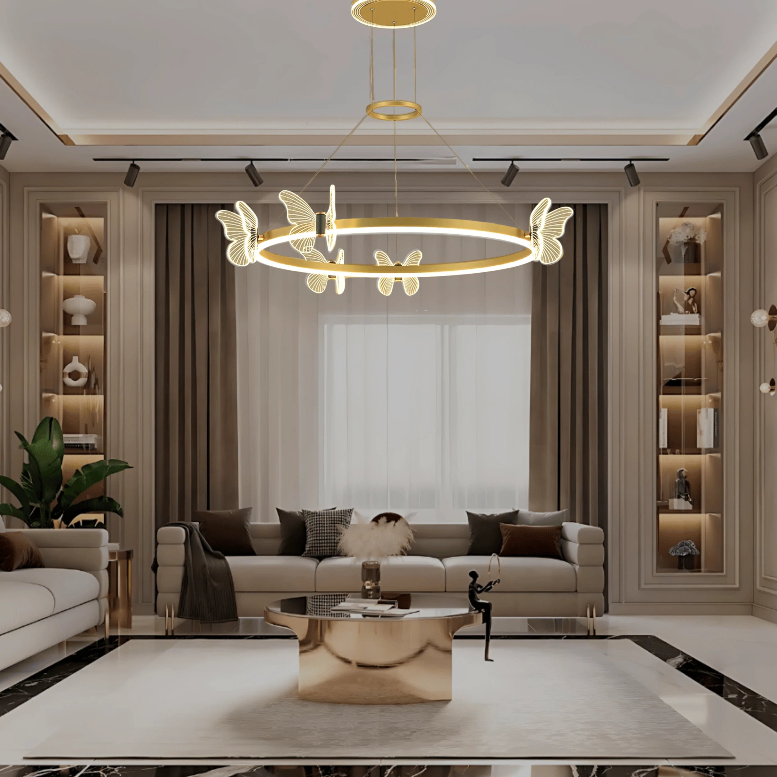 FLIGHT OF LIGHT HALO CHANDELIER