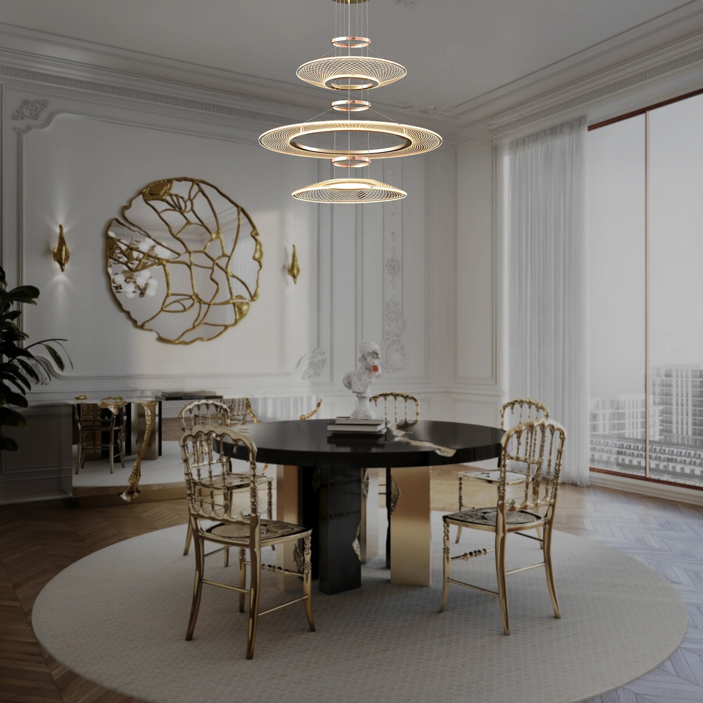 CERCLES CÉLESTES 3 TIER CHANDELIER