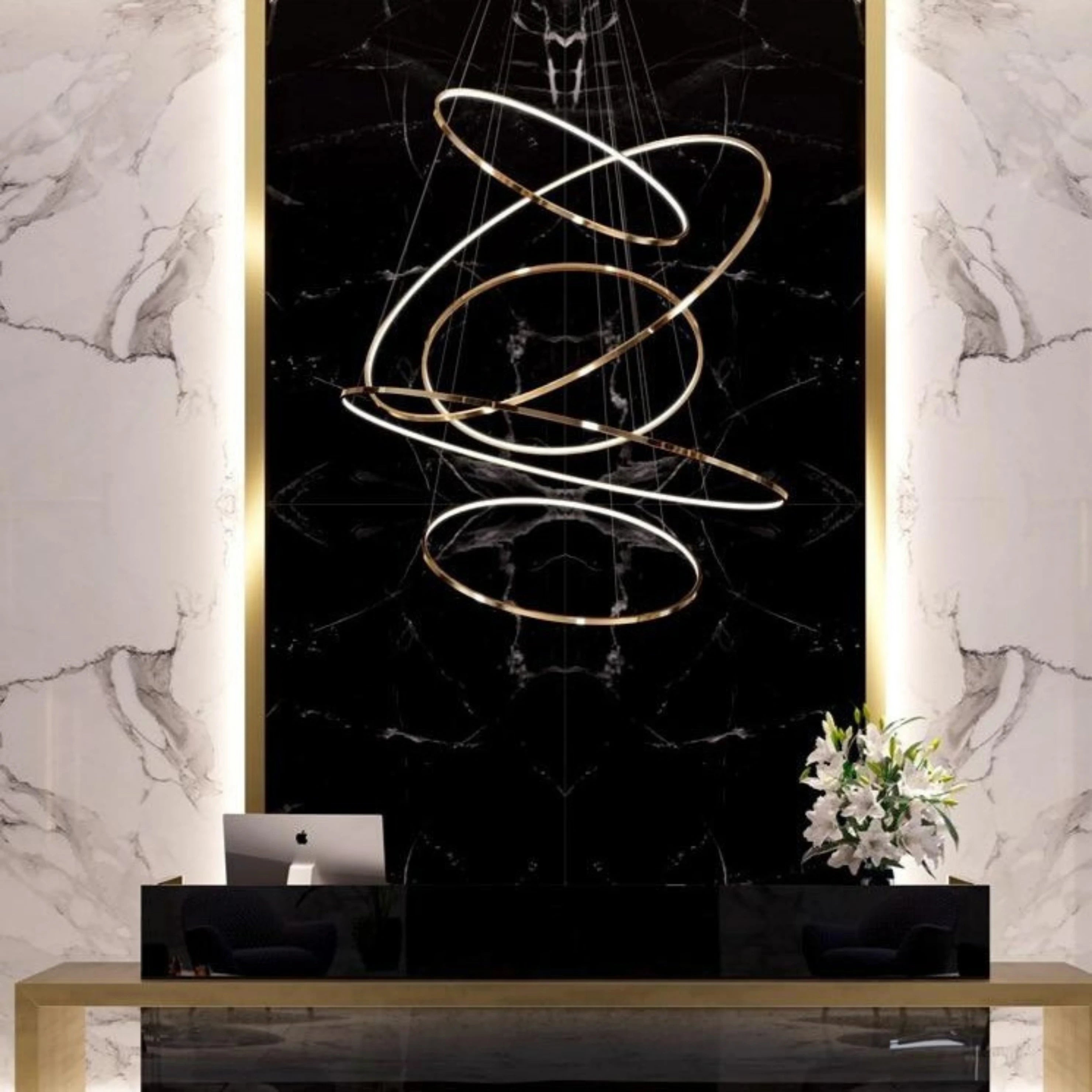 CIRCLE OF LIFE STAIRCASE CHANDELIER