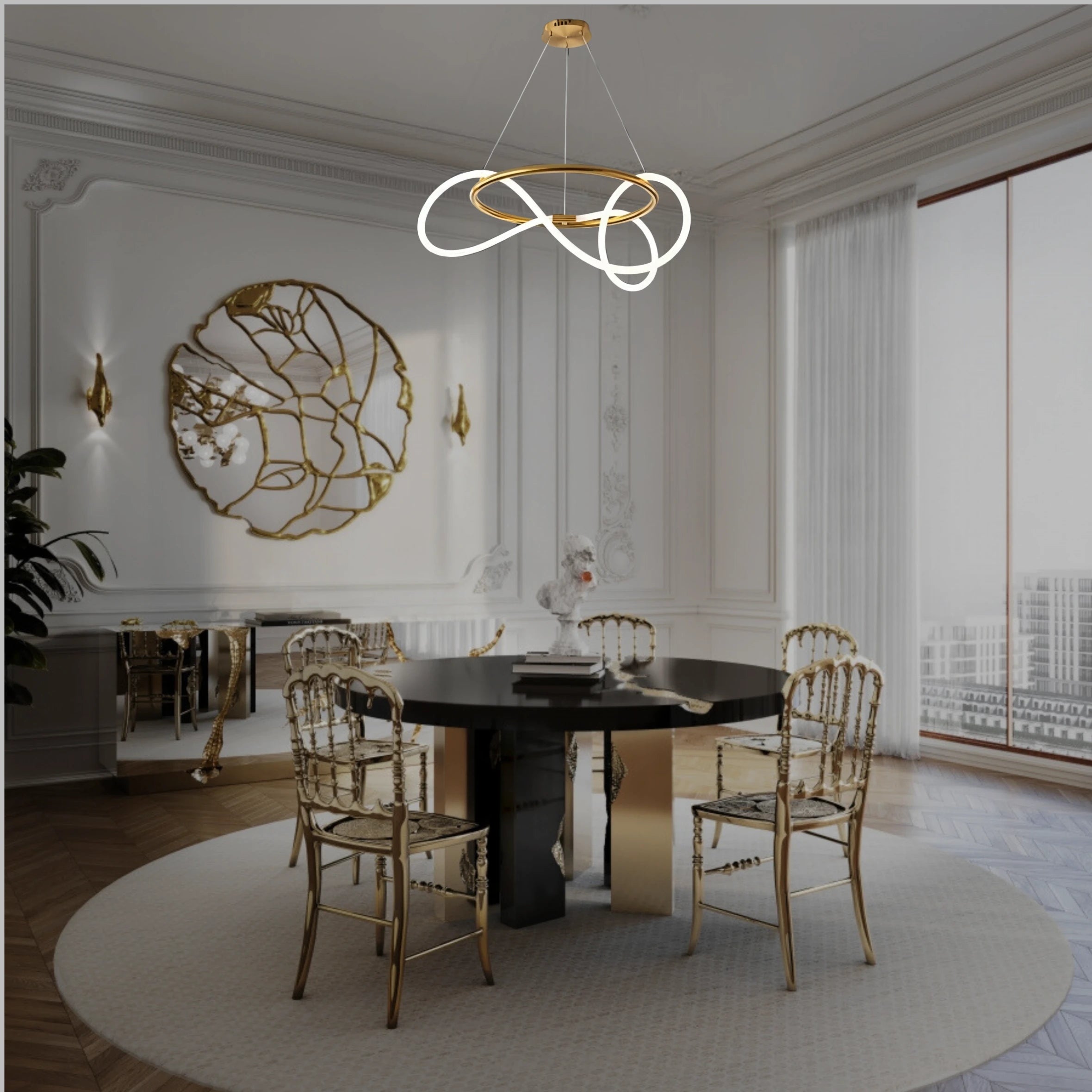 AMORPHOUS TUBE HALO CHANDELIER