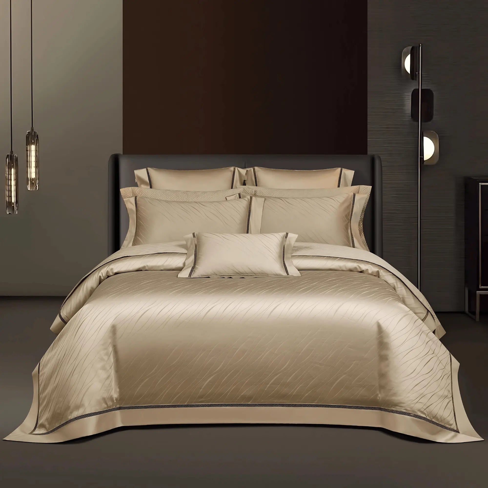 CHAMPAGNE LUXE 1000 THREAD COUNT DUVET COVER & SHAMS