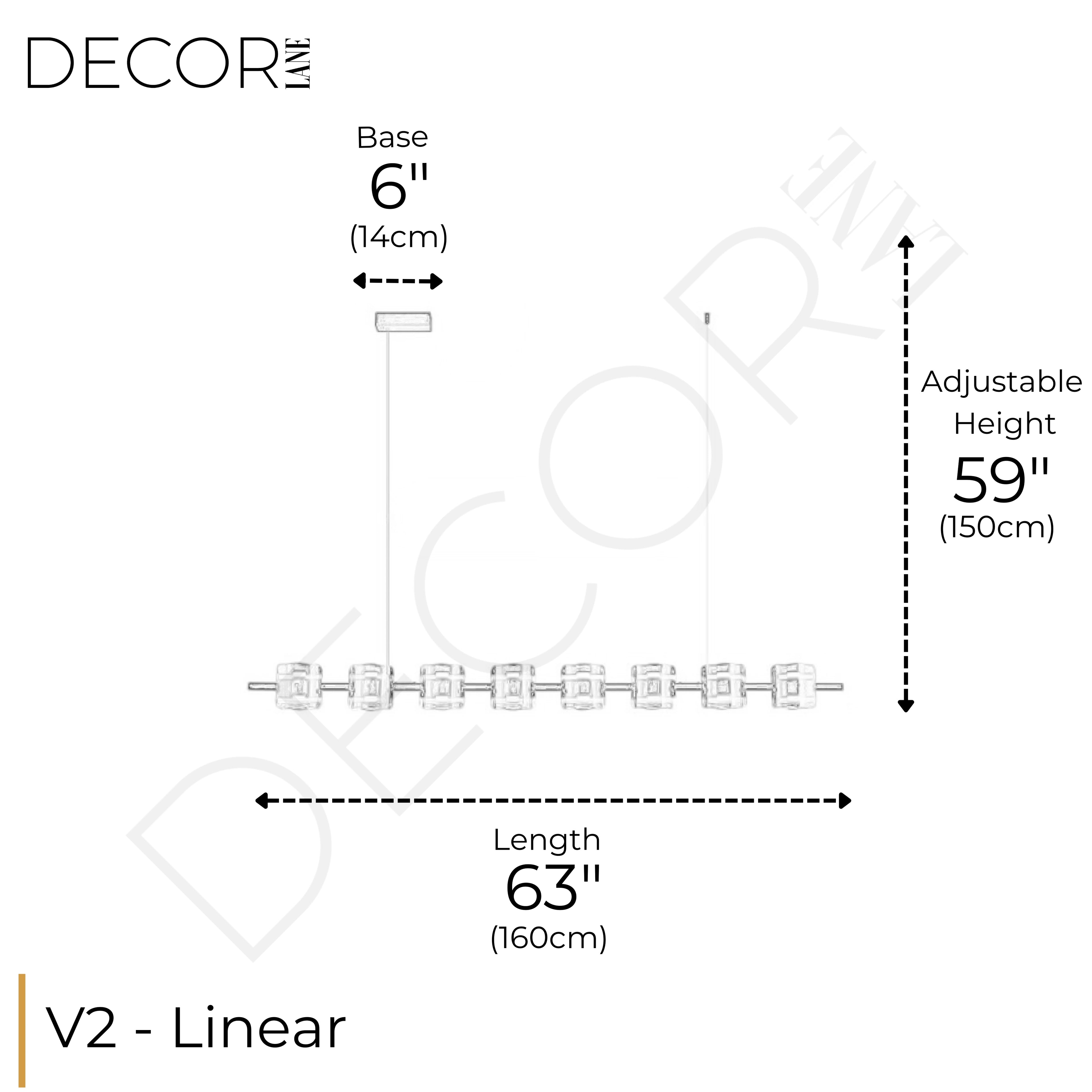 BRUME ÉLÉGANTE LINEAR CHANDELIER