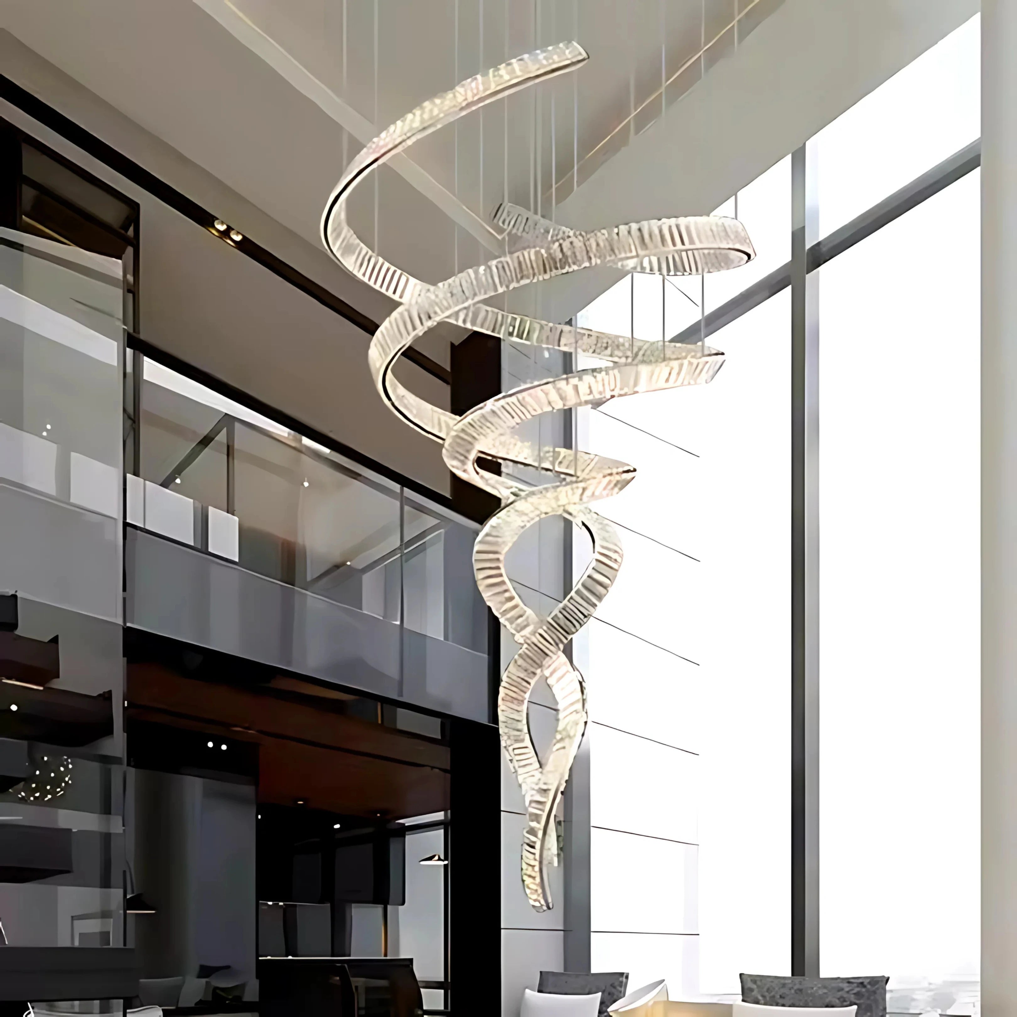 AURORA SWIRL STAIRCASE CHANDELIER