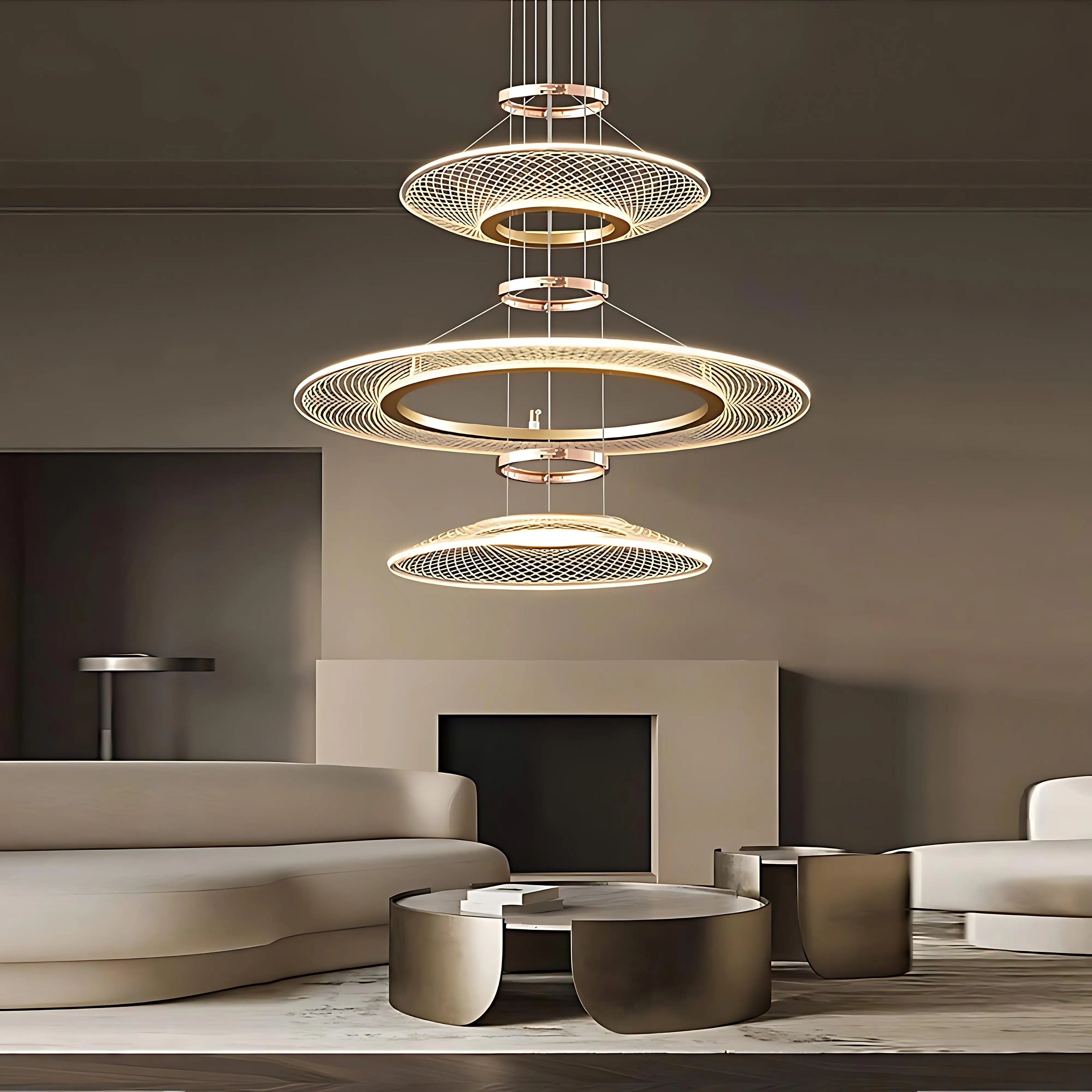 CERCLES CÉLESTES 3 TIER CHANDELIER
