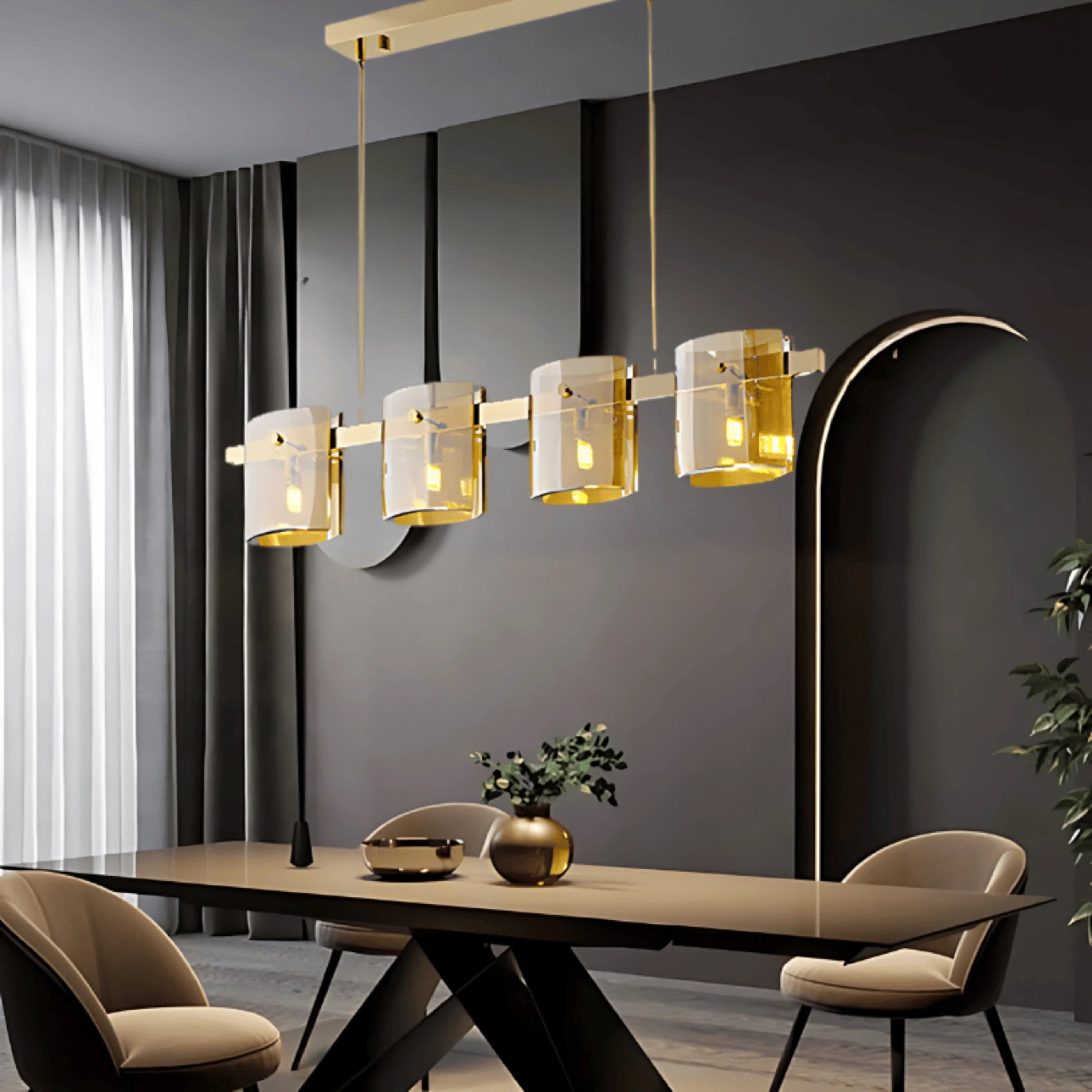 ÉMERAUDE SCINTILLANTE LINEAR CHANDELIER