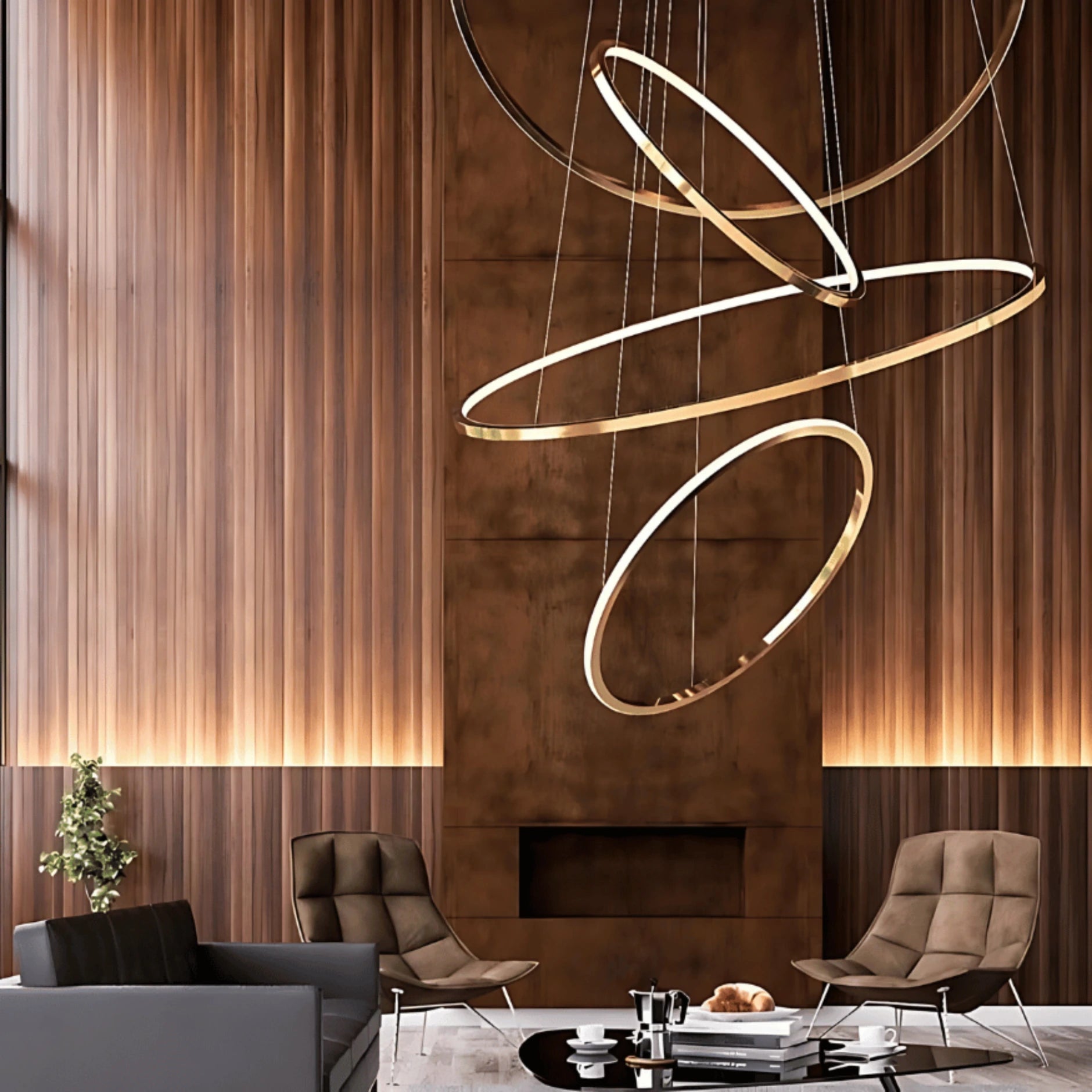 CIRCLE OF LIFE STAIRCASE CHANDELIER