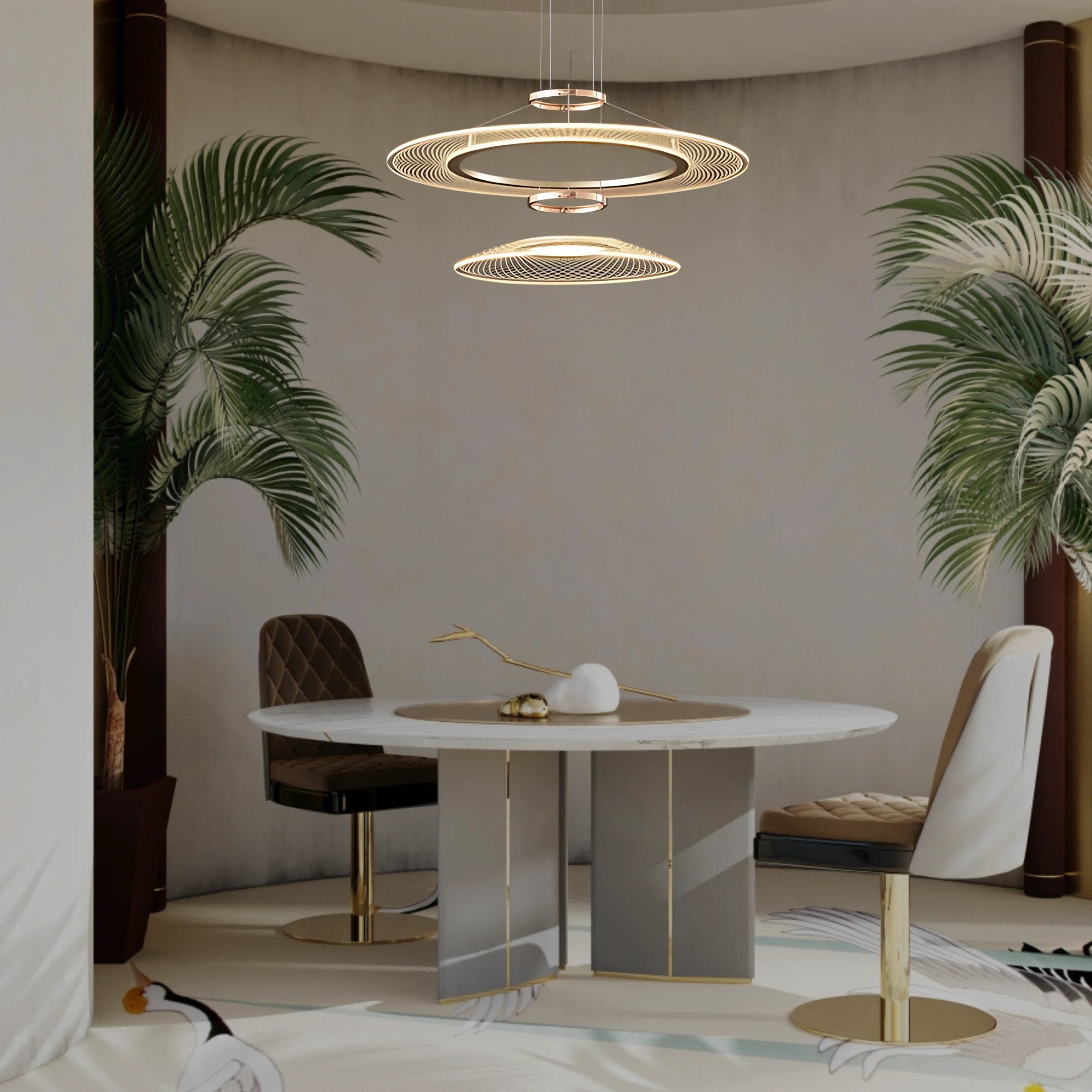 CERCLES CÉLESTES 2 TIER CHANDELIER