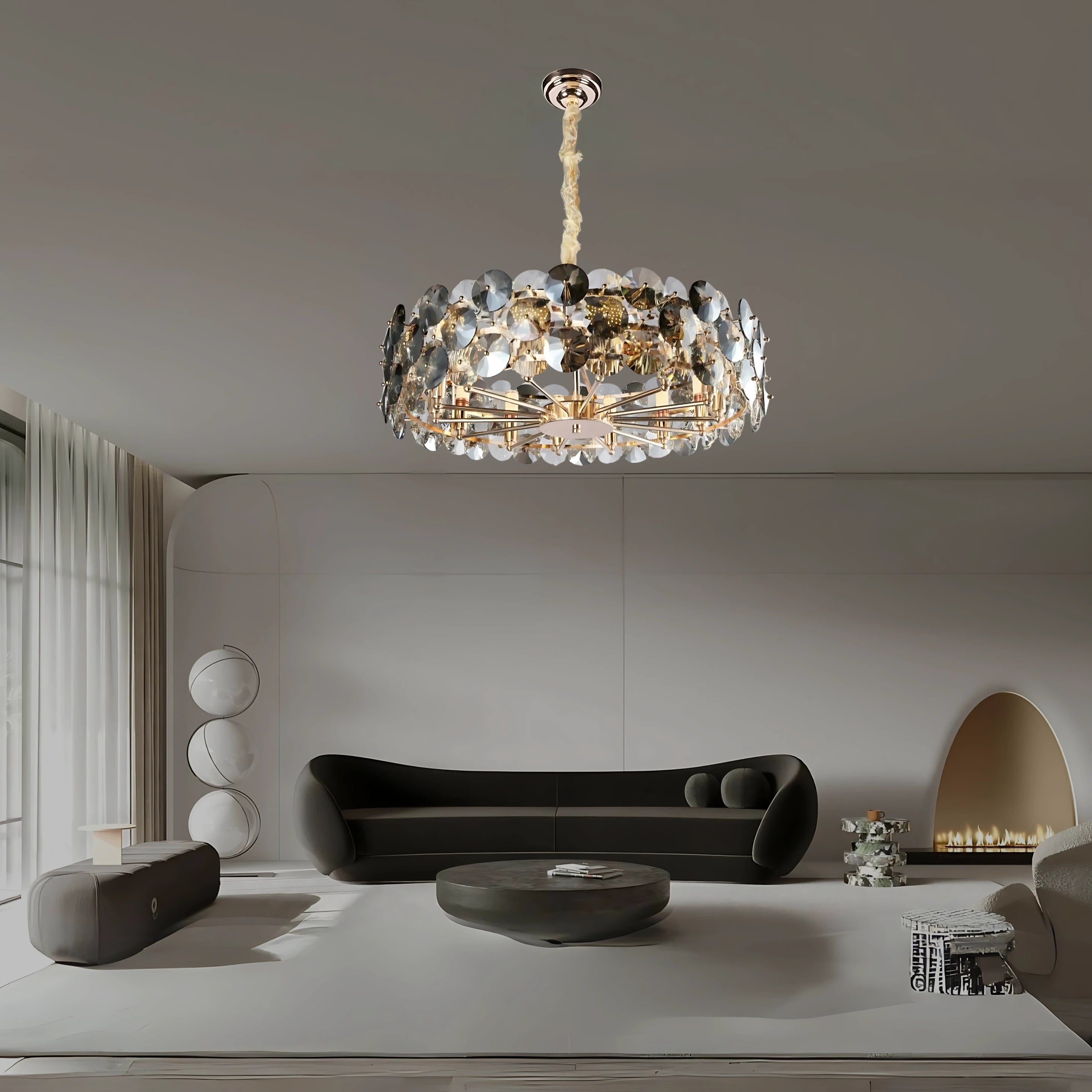 RETRO SMOKE HALO CHANDELIER