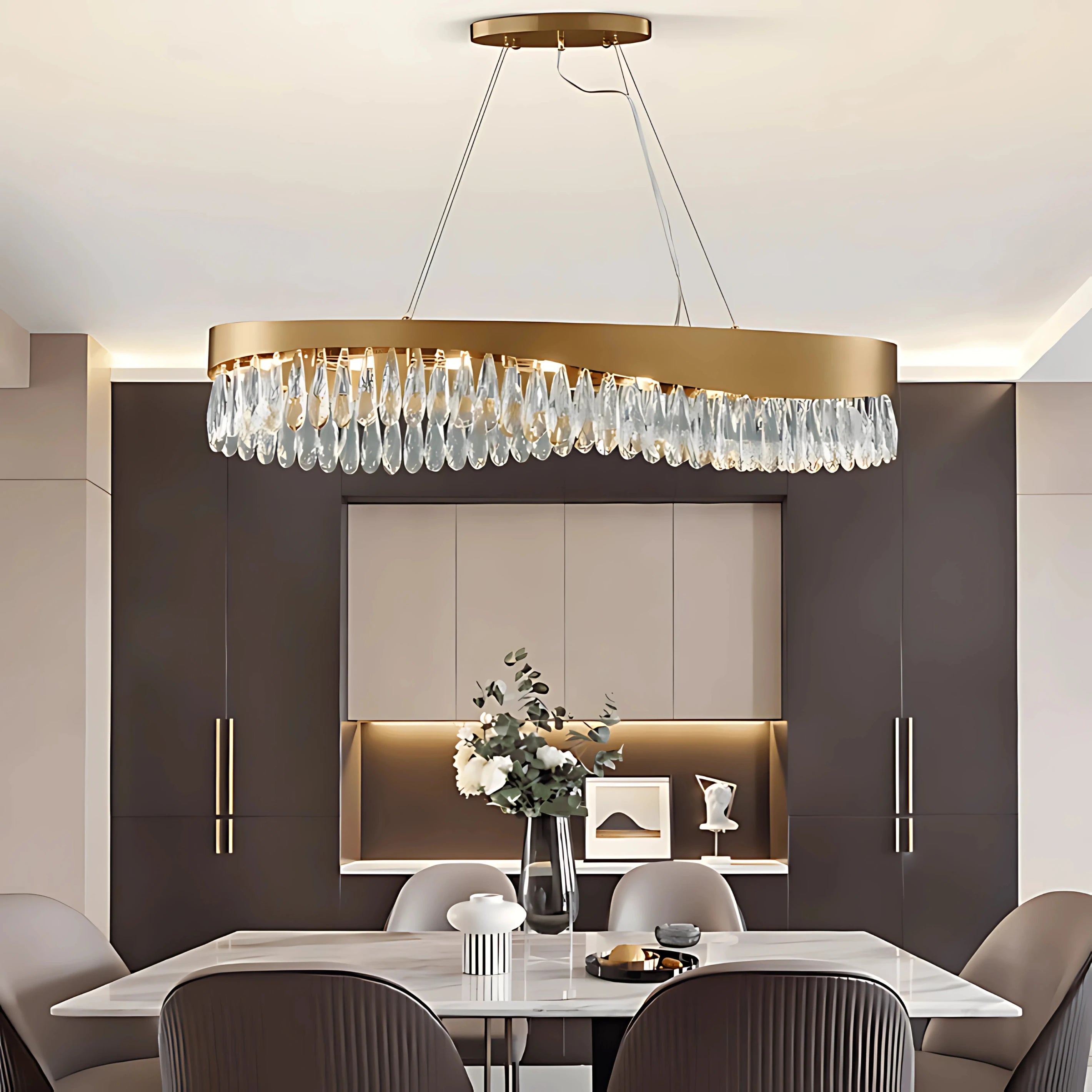 LUXURY WAVE OVAL CHANDELIER