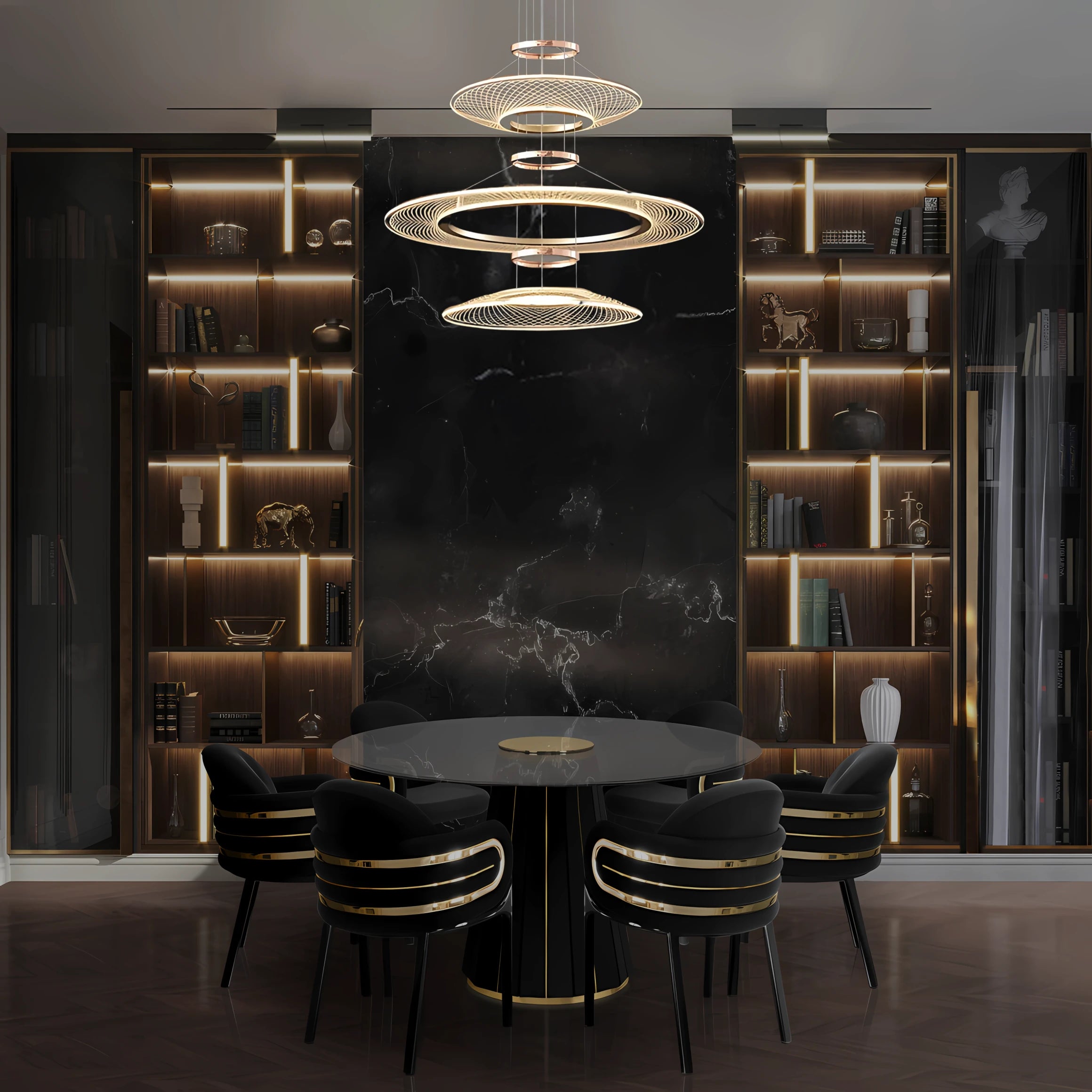 CERCLES CÉLESTES 3 TIER CHANDELIER