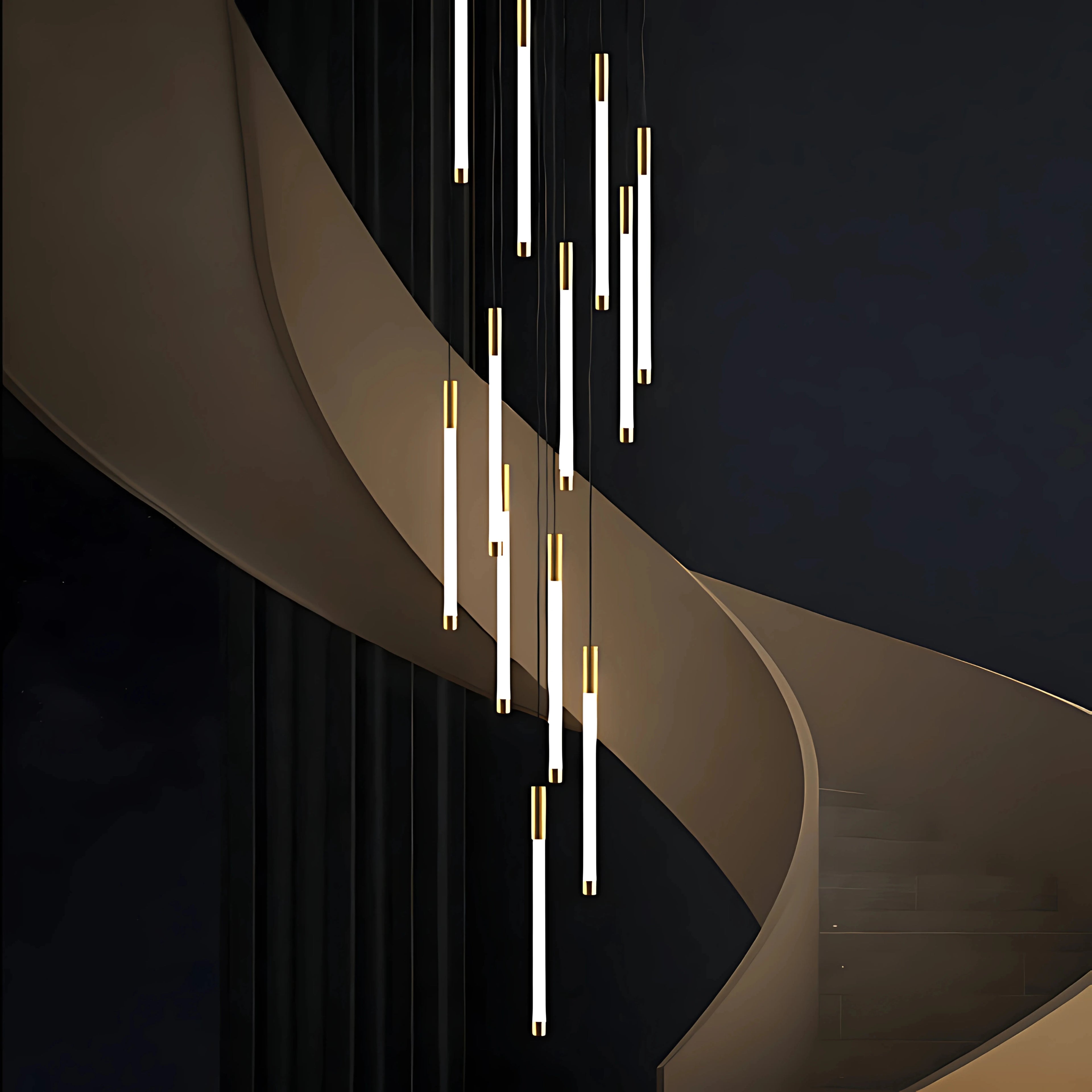 FEU DANSANT STAIRCASE CHANDELIER