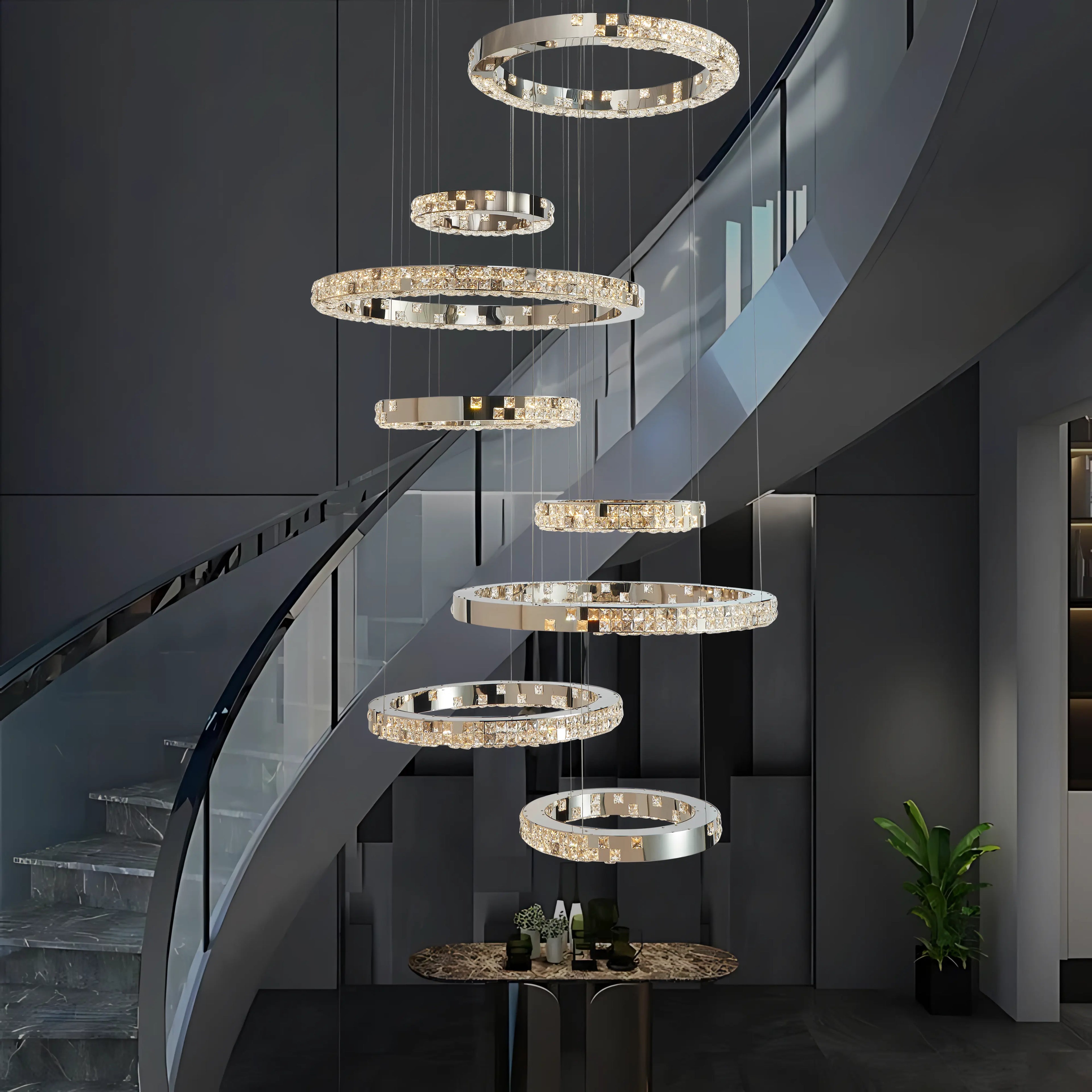 LUMIÉRE DE CARTIER STAIRCASE CHANDELIER