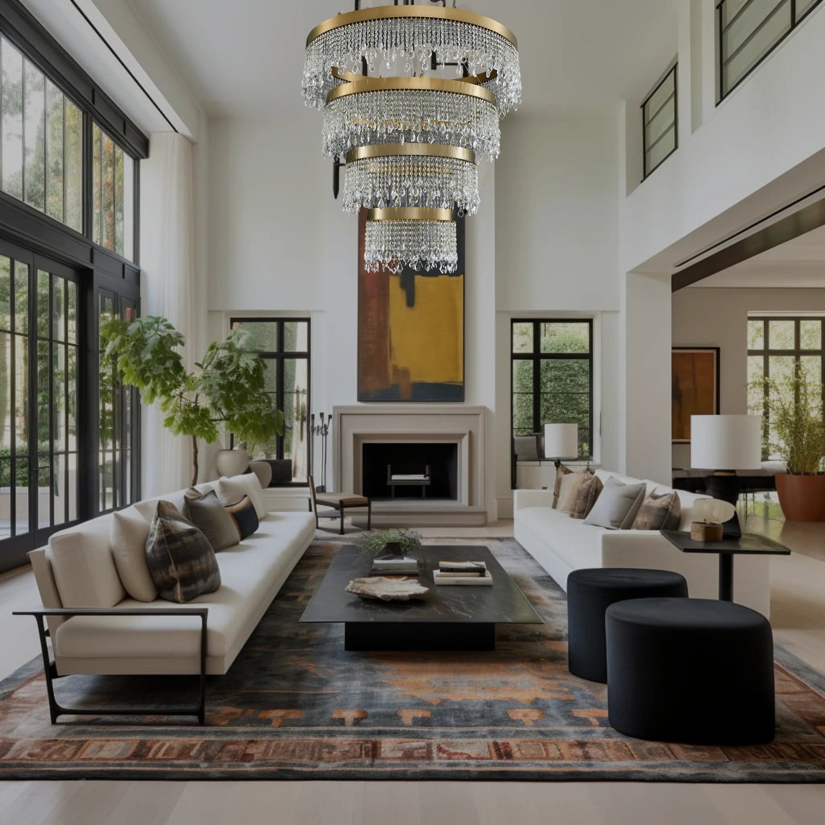 ELEGANT CRYSTAL 4 TIER CHANDELIER