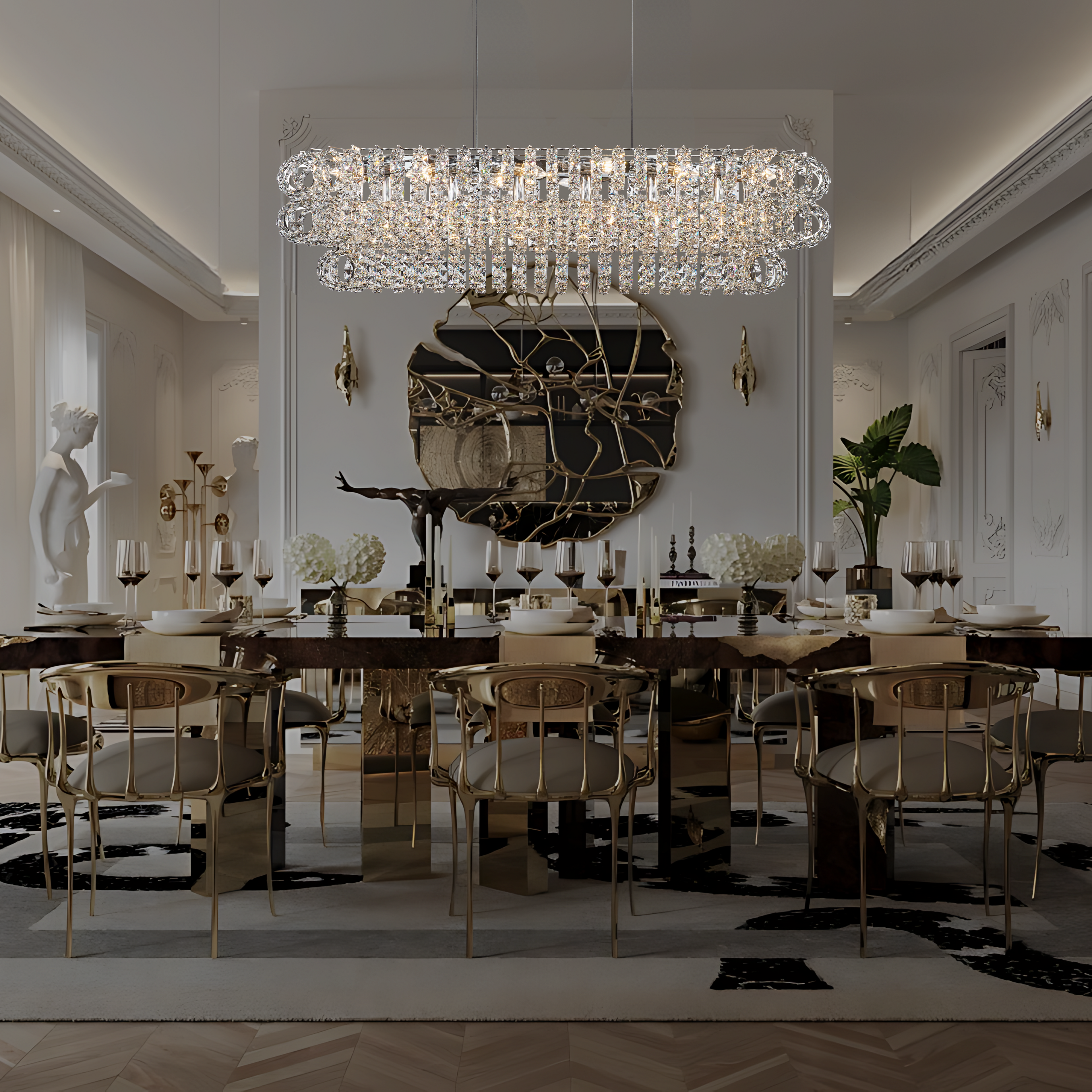 AMULETTE OVAL 3 TIER CHANDELIER