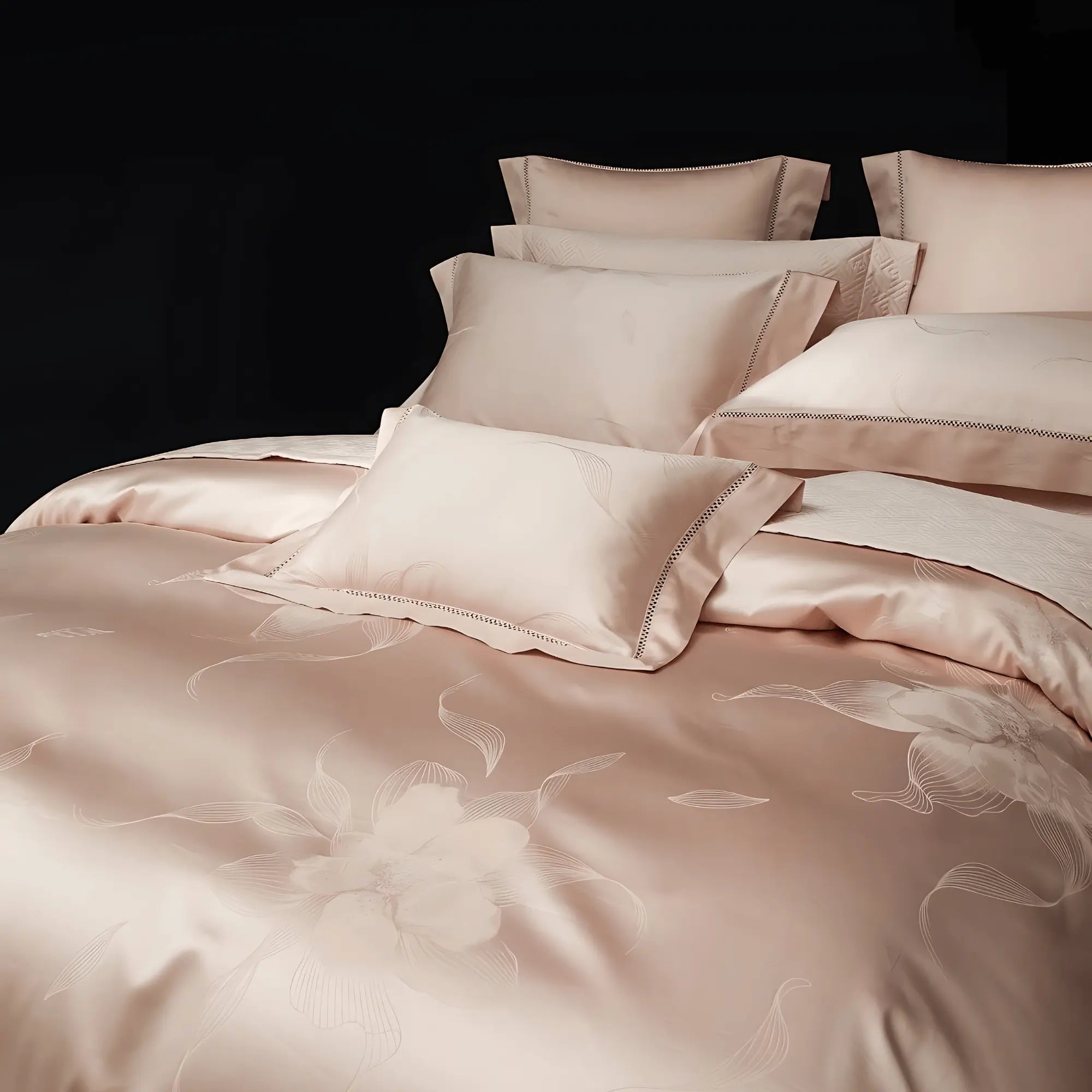 PEACH BLOSSOM 1400 THREAD COUNT DUVET COVER & SHAMS