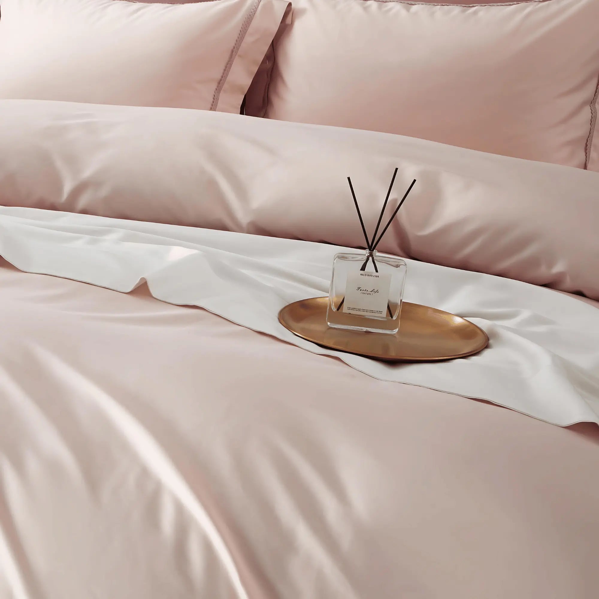 PEACH BLUSH SERENITY 1000 THREAD COUNT DUVET COVER & SHAMS
