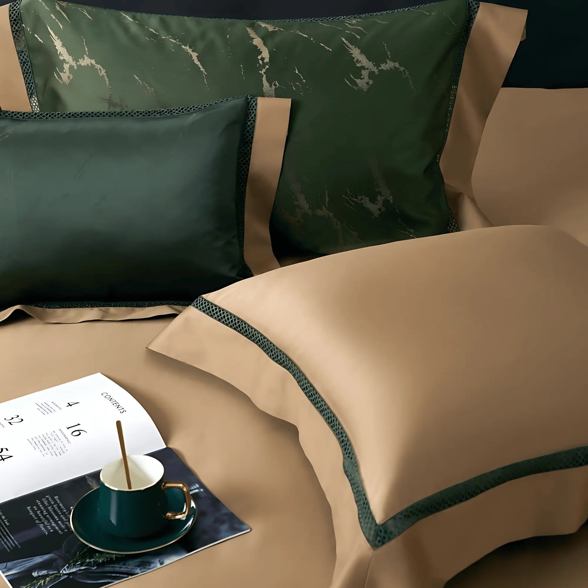 ROYAL EMERALD 1400 THREAD COUNT DUVET COVER & SHAMS
