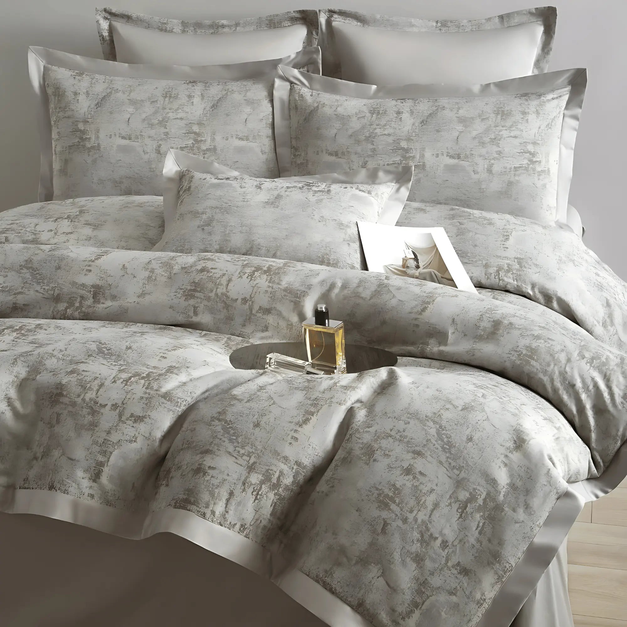 STONE MIRAGE 1000 THREAD COUNT DUVET COVER & SHAMS
