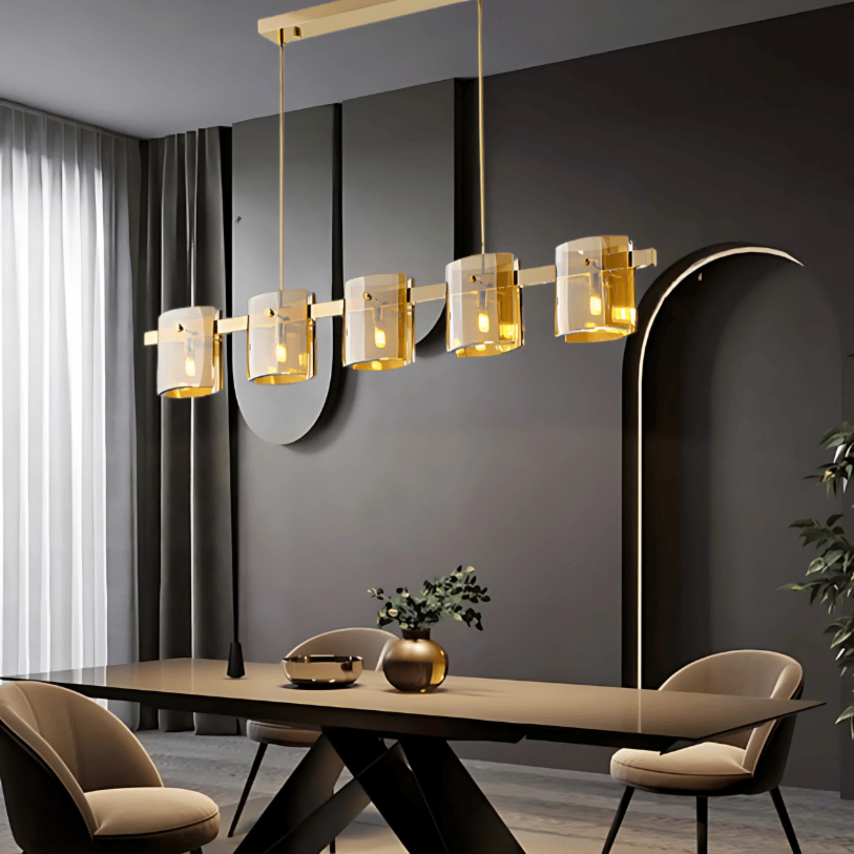 ÉMERAUDE SCINTILLANTE LINEAR CHANDELIER