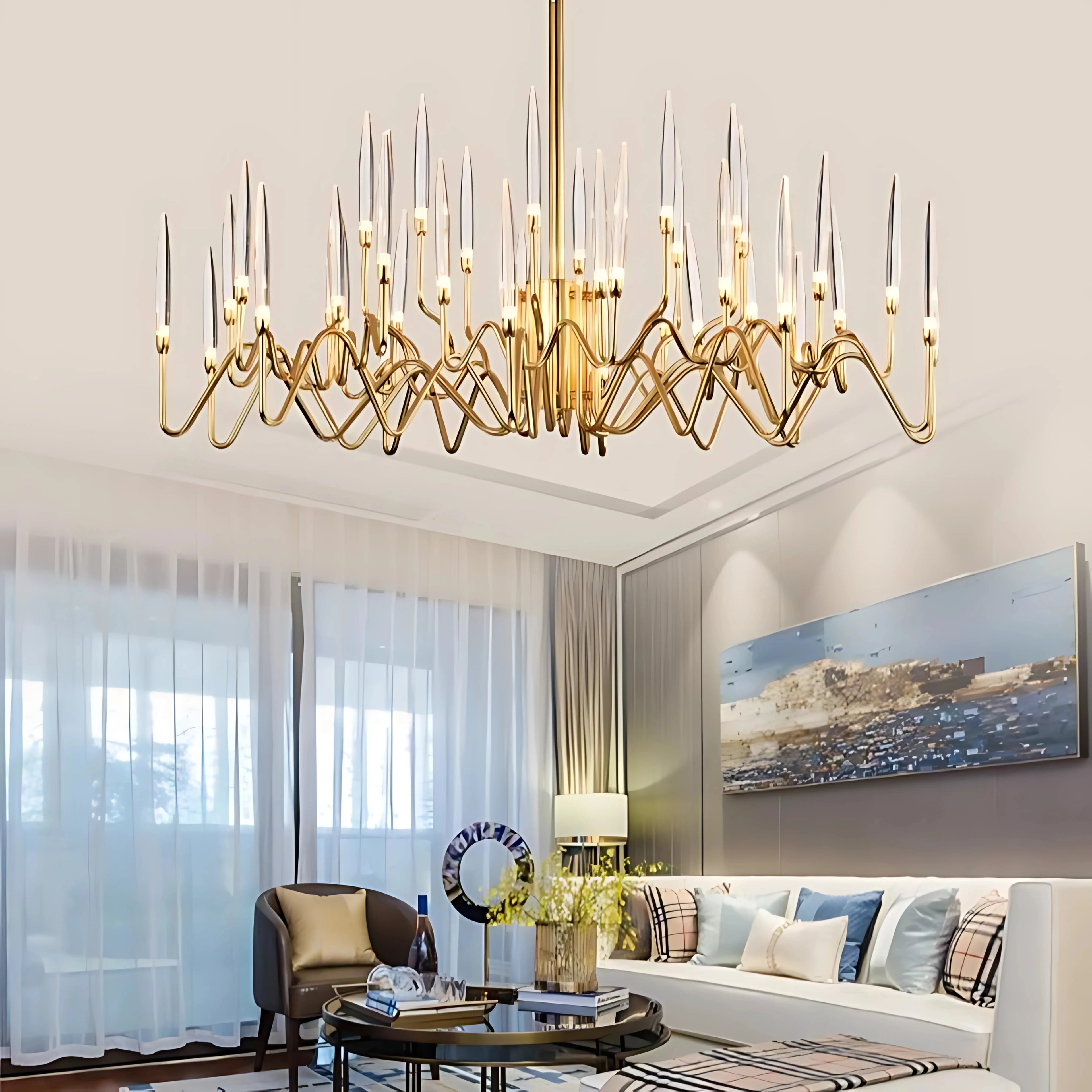 EUROPEAN CANDLE HALO CHANDELIER