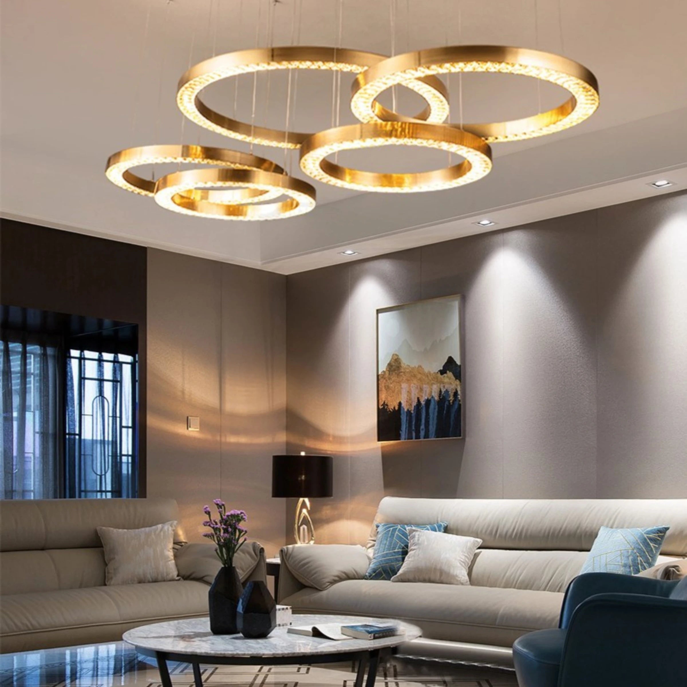 GOLD DUST 5 TIER CHANDELIER