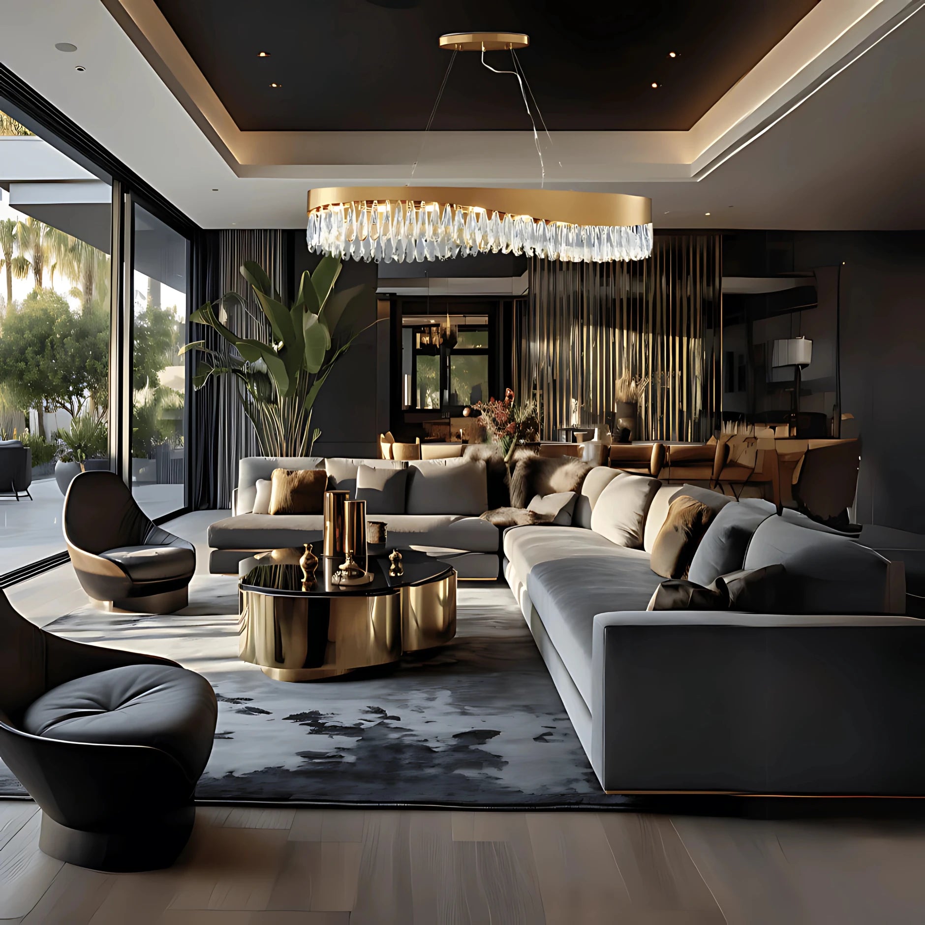 LUXURY WAVE OVAL CHANDELIER