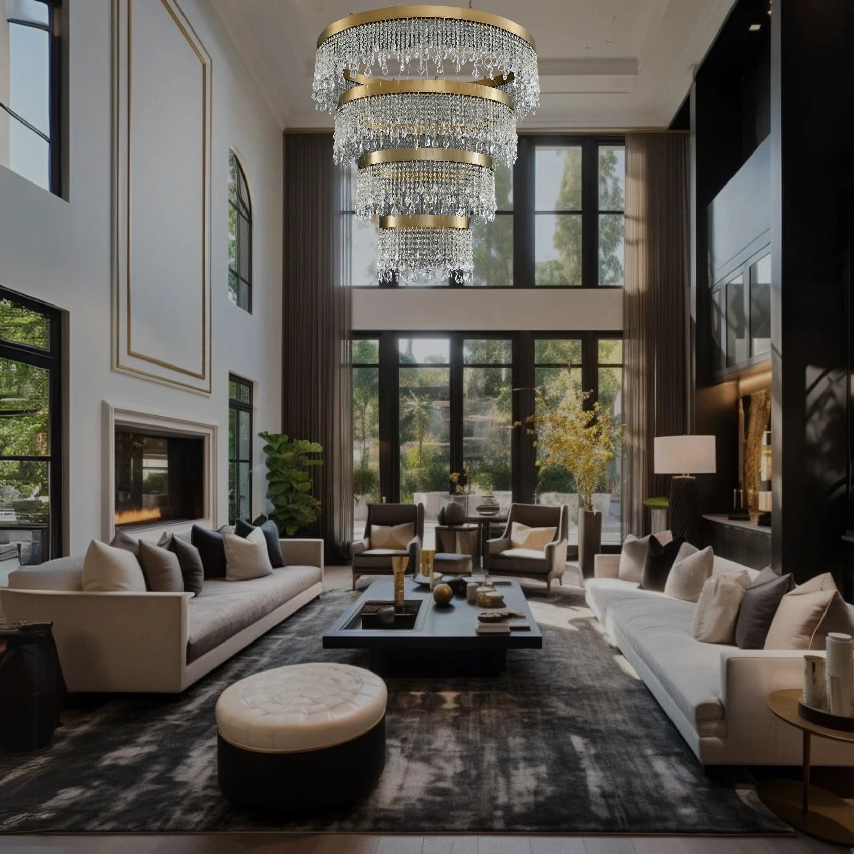 ELEGANT CRYSTAL 4 TIER CHANDELIER