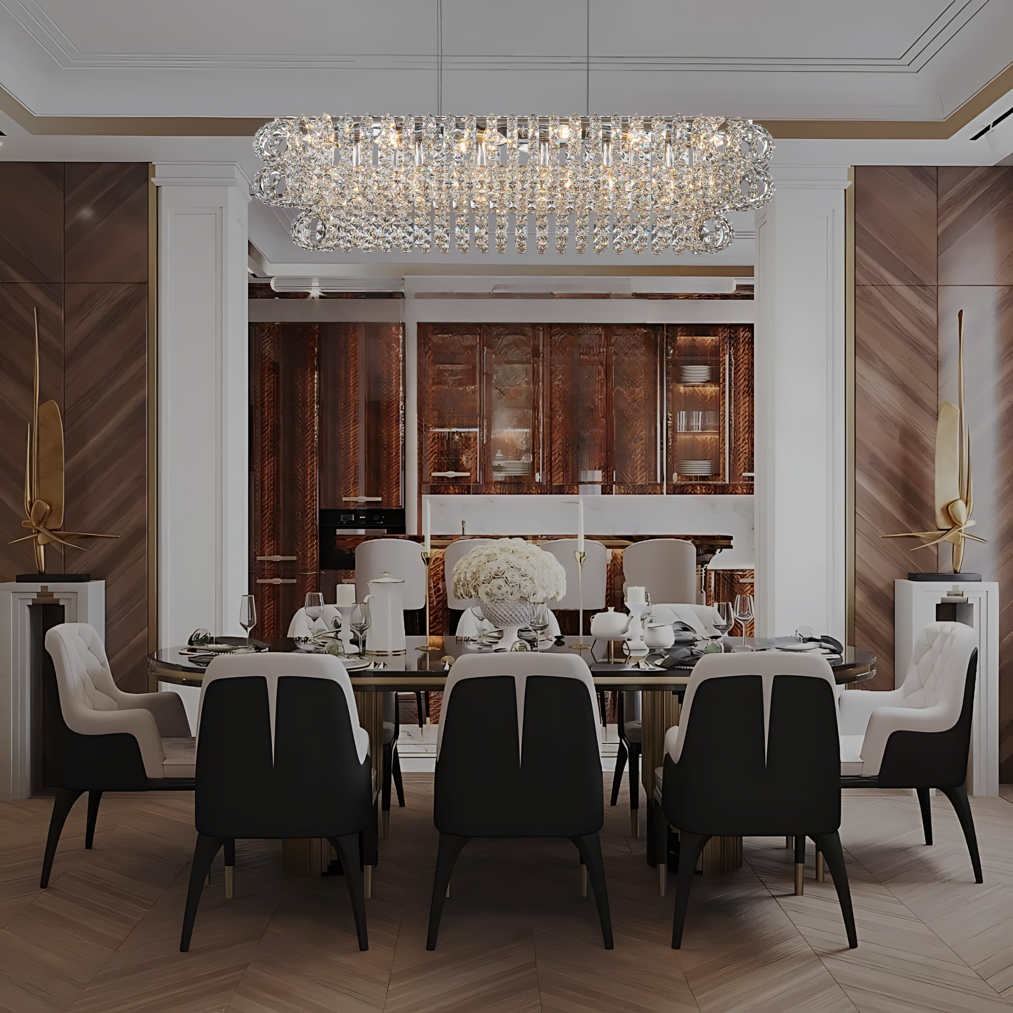 AMULETTE OVAL 3 TIER CHANDELIER