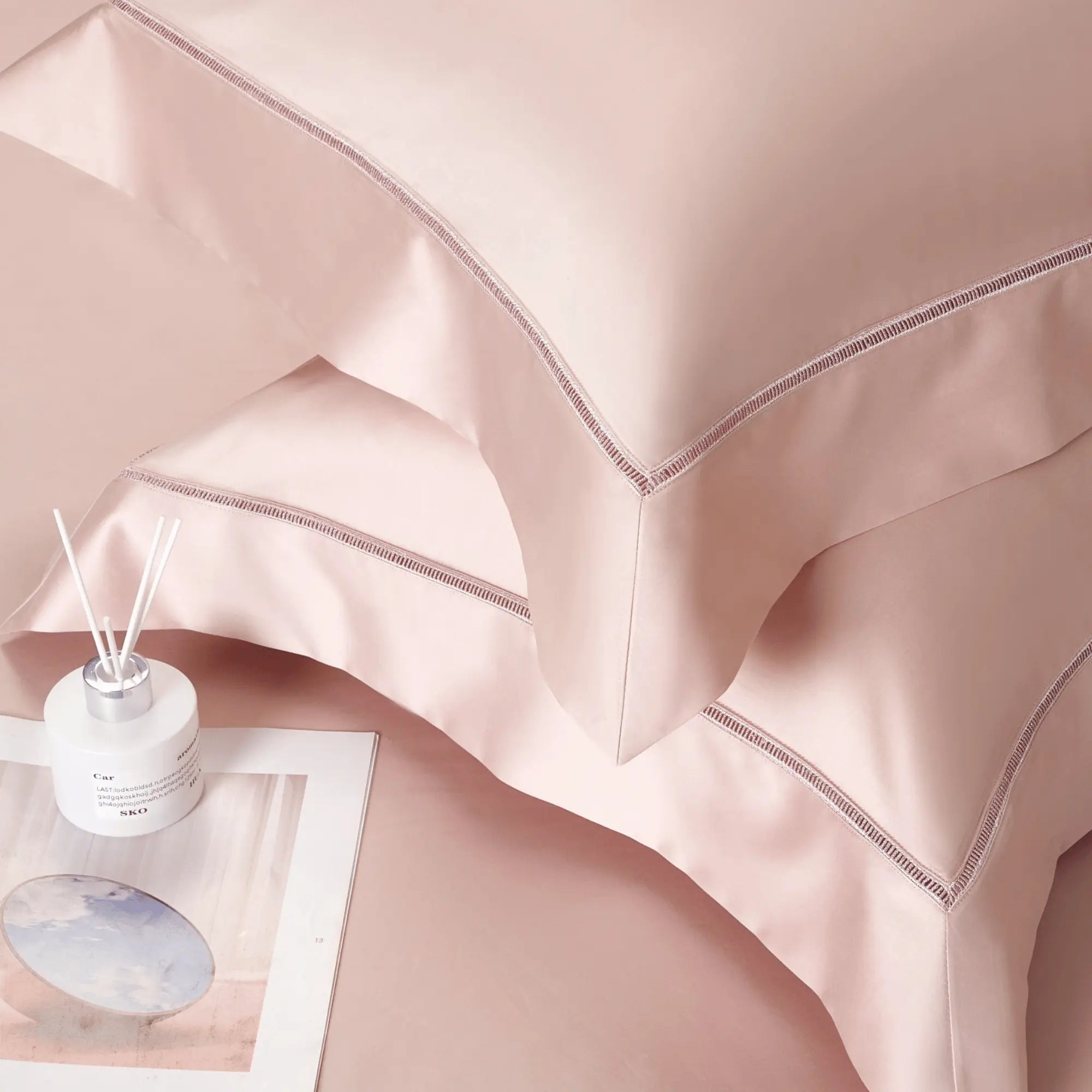 BLUSH ROSE HARMONY 2000 THREAD COUNT DUVET COVER & SHAMS