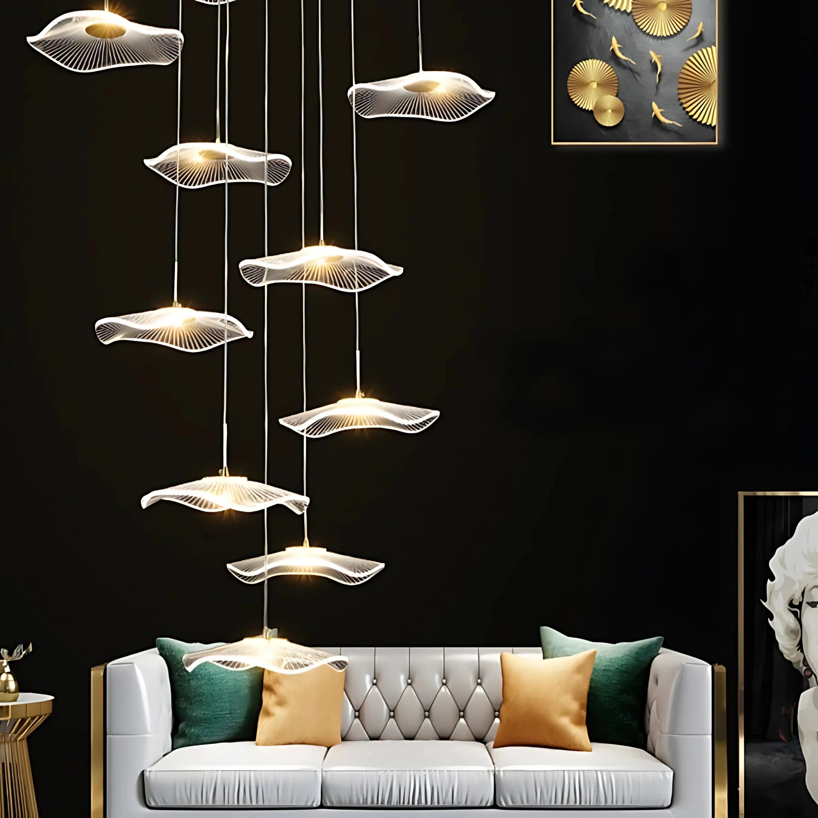 LUCE DI NENUPHAR STAIRCASE CHANDELIER