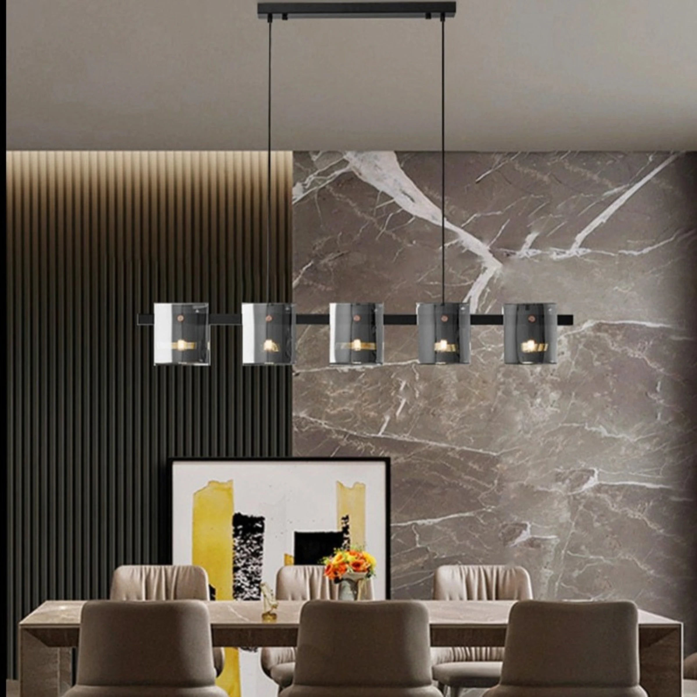 ÉMERAUDE SCINTILLANTE LINEAR CHANDELIER